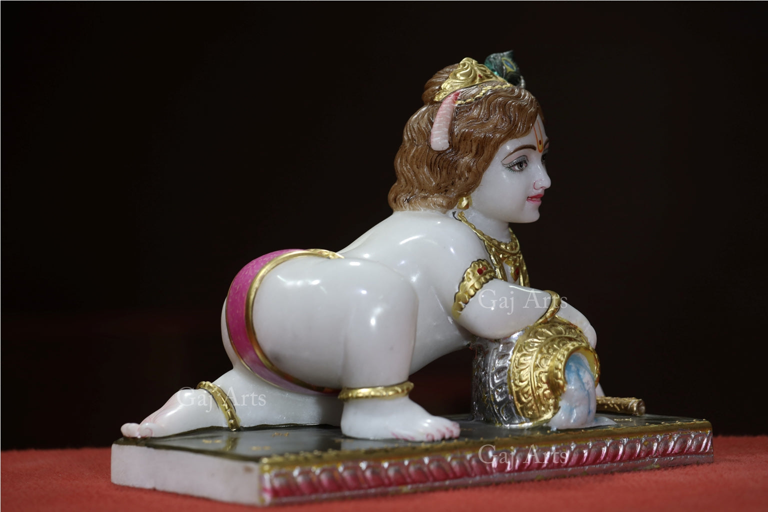 White Makrana Marble Bal Gopal Murti | 14 Inch