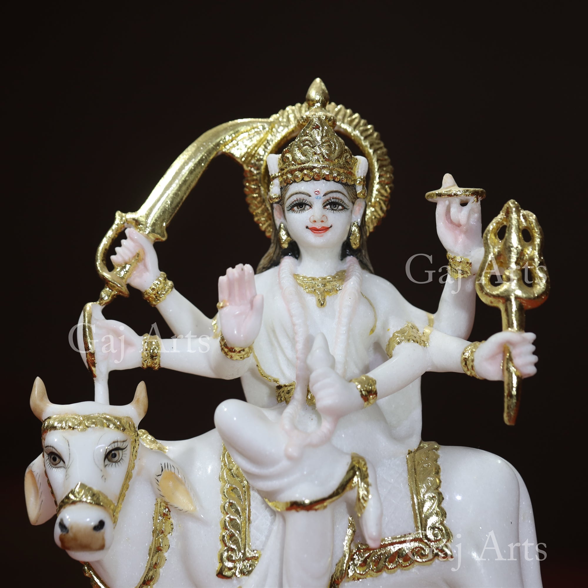 White Makrana Marble Umiya Maa Idol | 12 Inch