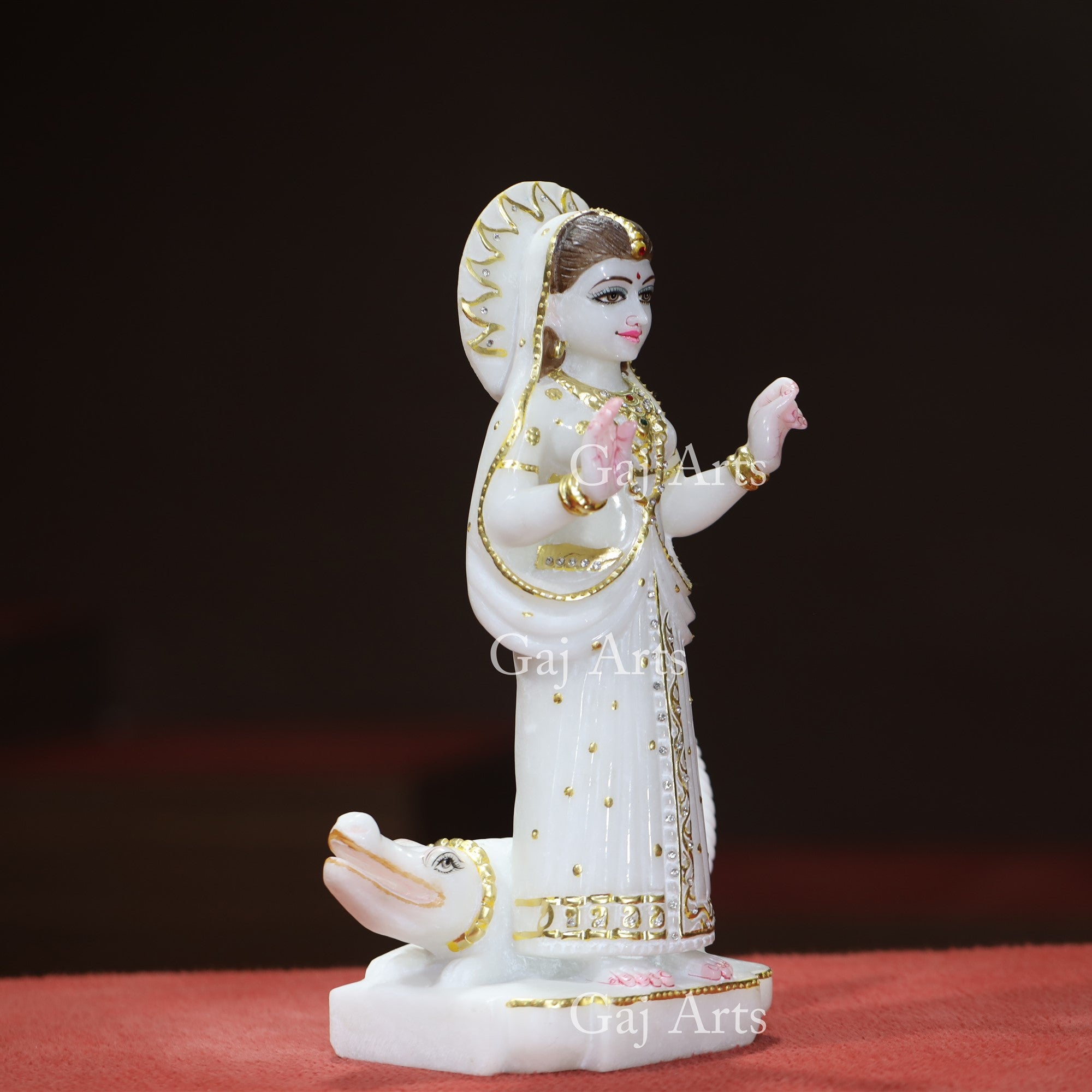 White Makrana Marble Khodiyar Maa Idol | 15 Inch