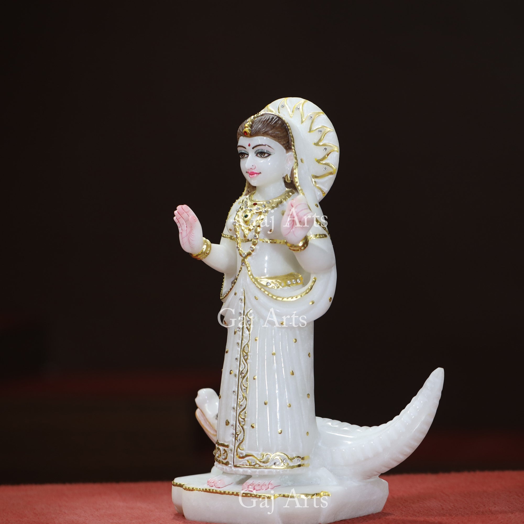 White Makrana Marble Khodiyar Maa Idol | 15 Inch