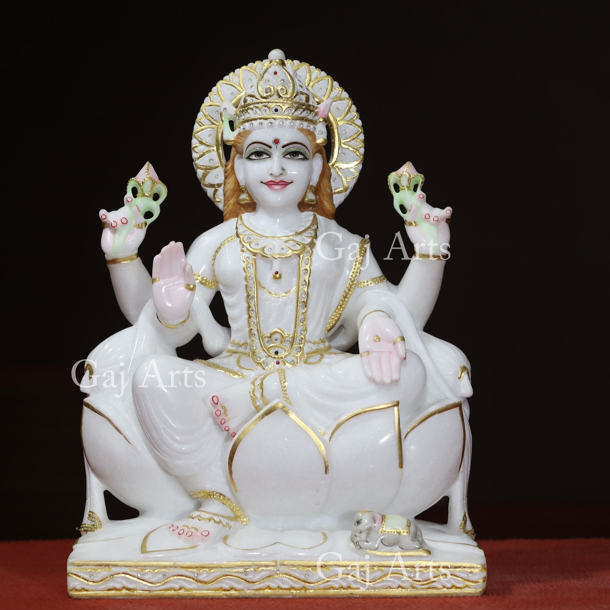 White Marble Lakshmi Mata Murti | 18 Inch