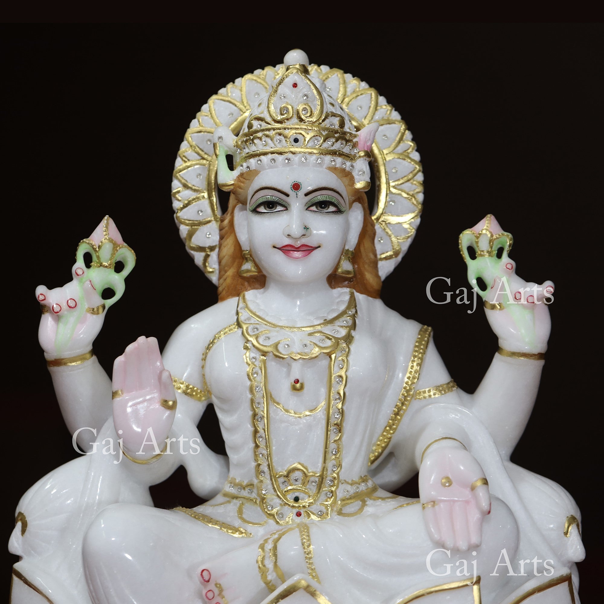 White Marble Lakshmi Mata Murti | 18 Inch