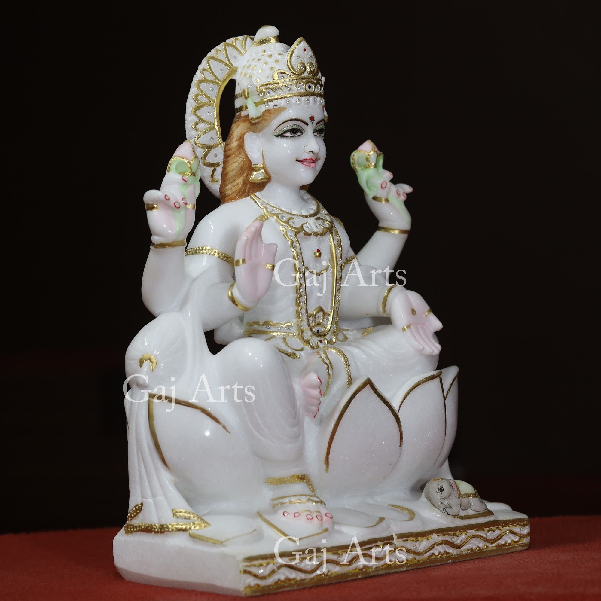 White Marble Lakshmi Mata Murti | 18 Inch