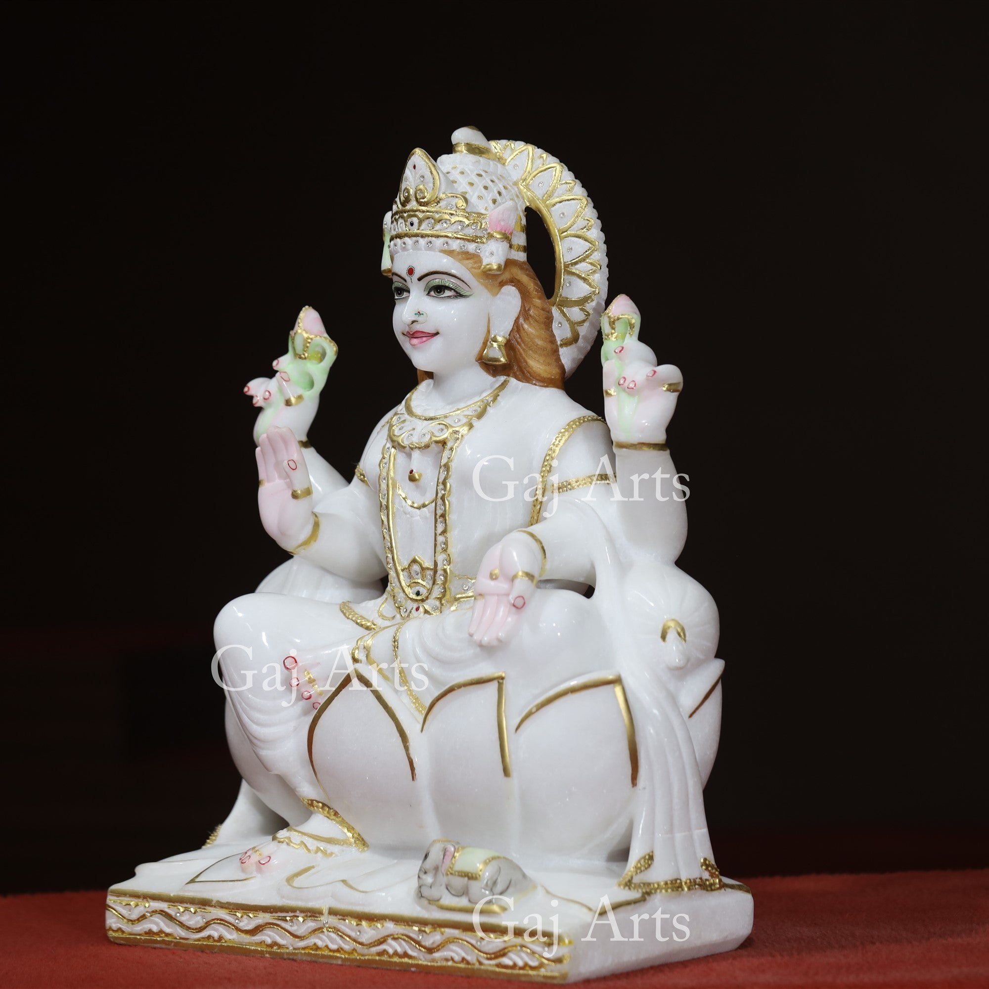 White Marble Lakshmi Mata Murti | 18 Inch