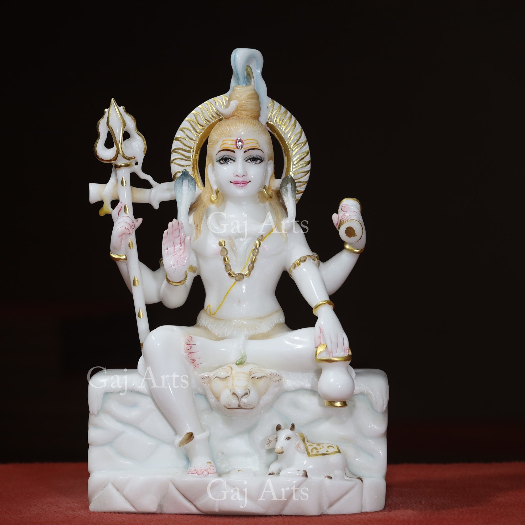 Super White Vietnam Marble Shiva Statue | 18 Inch