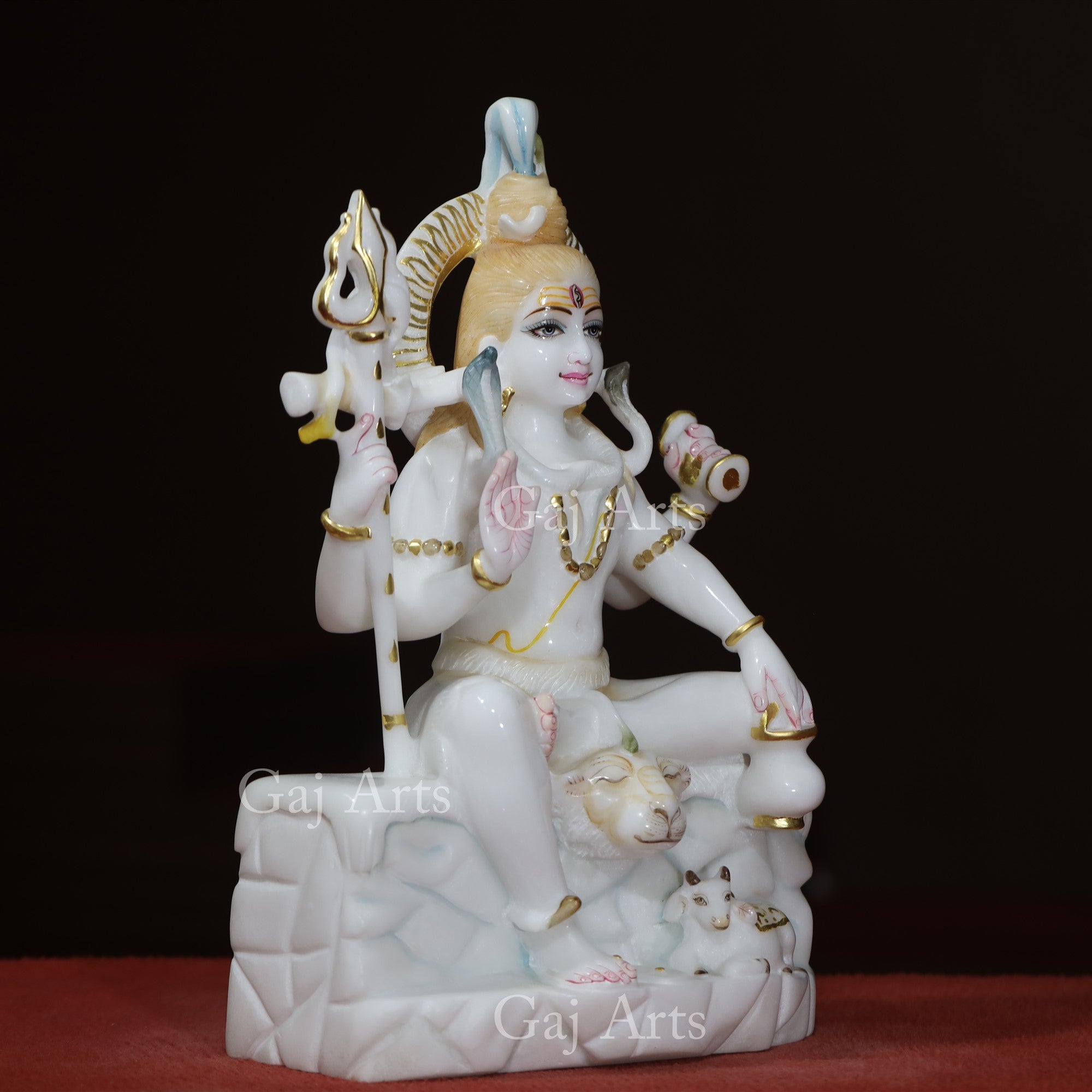 Super White Vietnam Marble Shiva Statue | 18 Inch