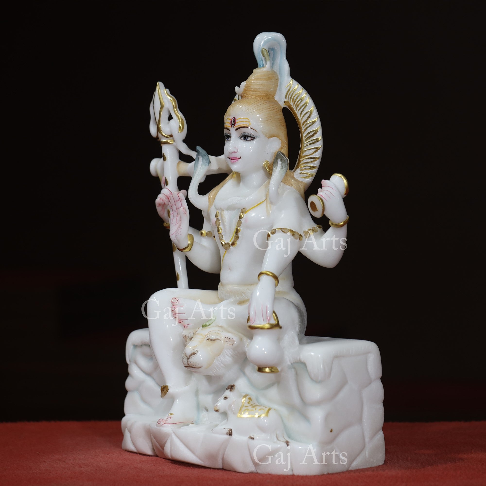 Super White Vietnam Marble Shiva Statue | 18 Inch