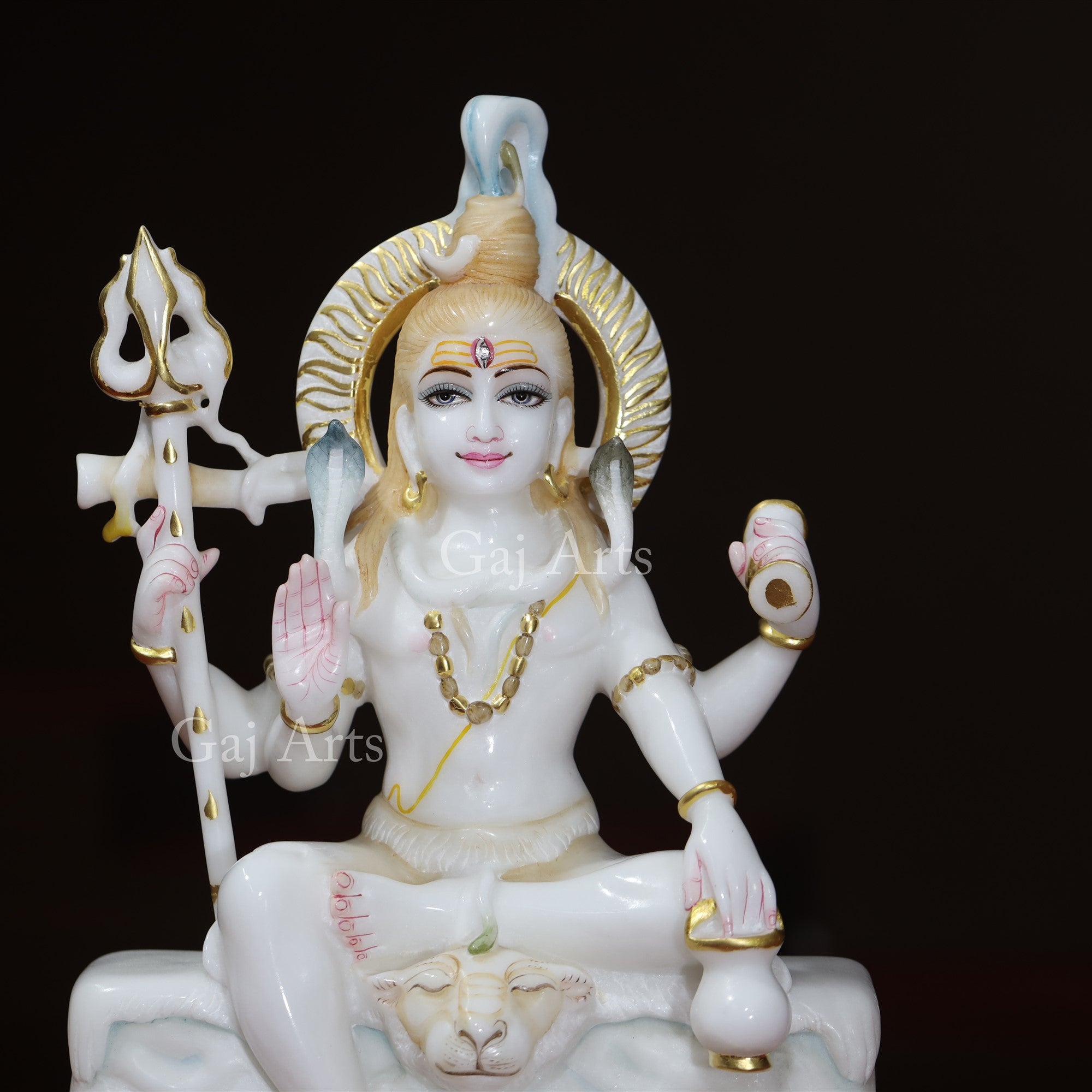Super White Vietnam Marble Shiva Statue | 18 Inch