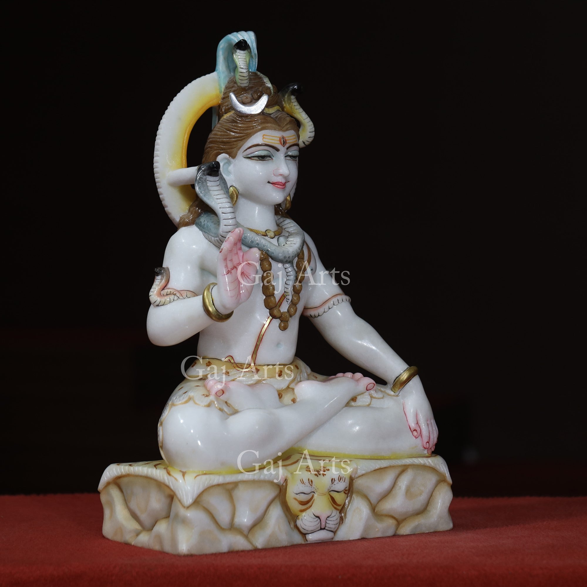 White Makrana Marble Shiva Statue | 18 Inch