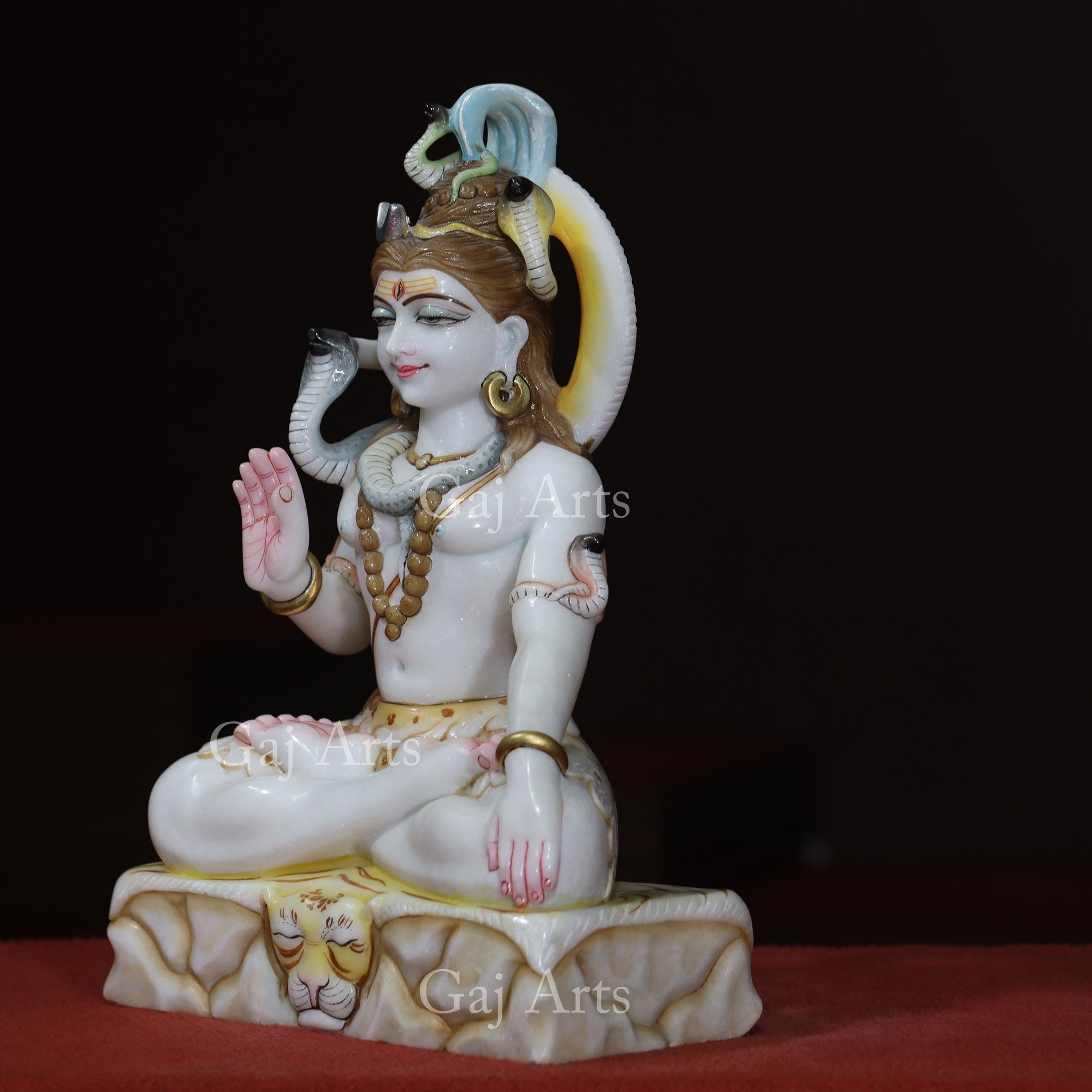 White Makrana Marble Shiva Statue | 18 Inch