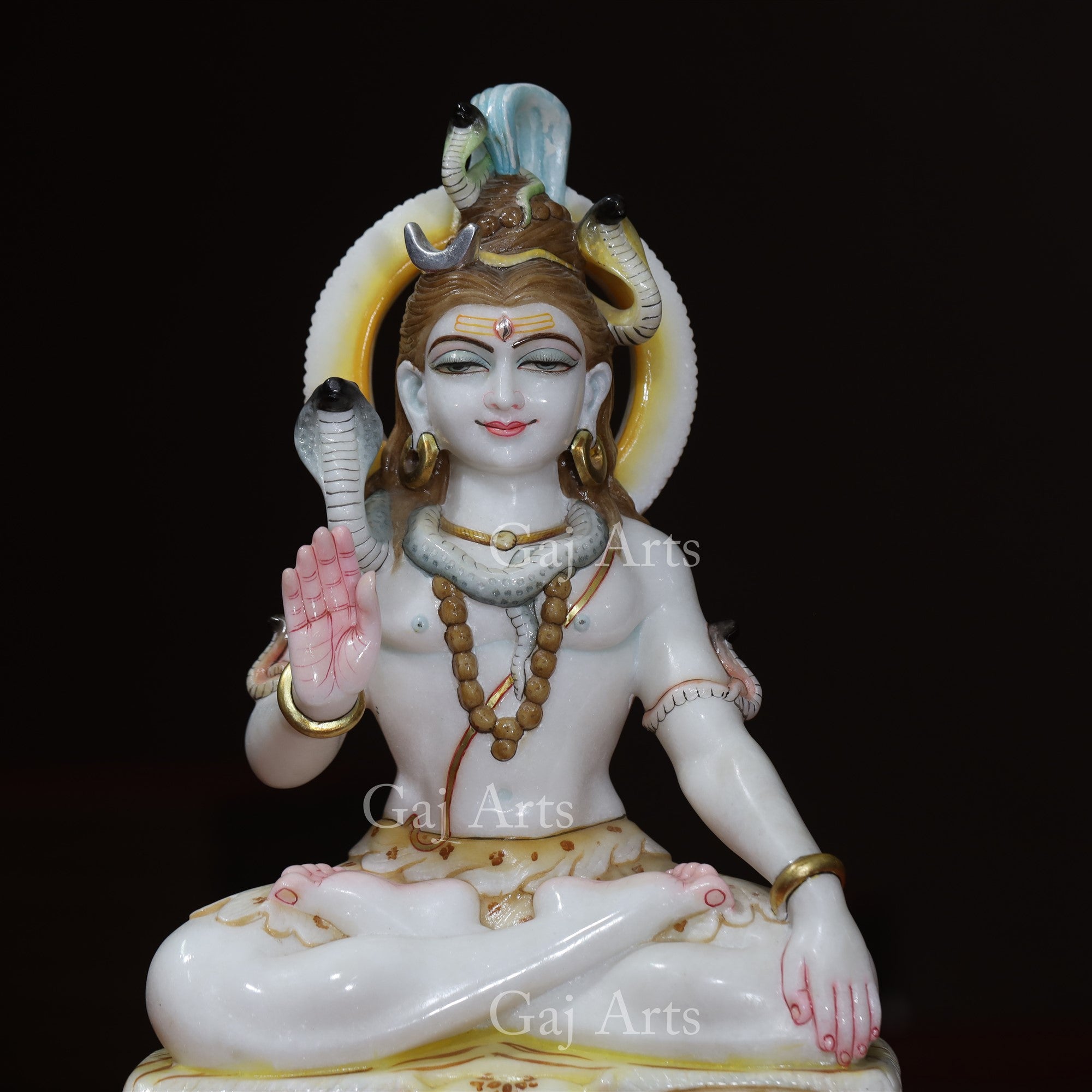 White Makrana Marble Shiva Statue | 18 Inch