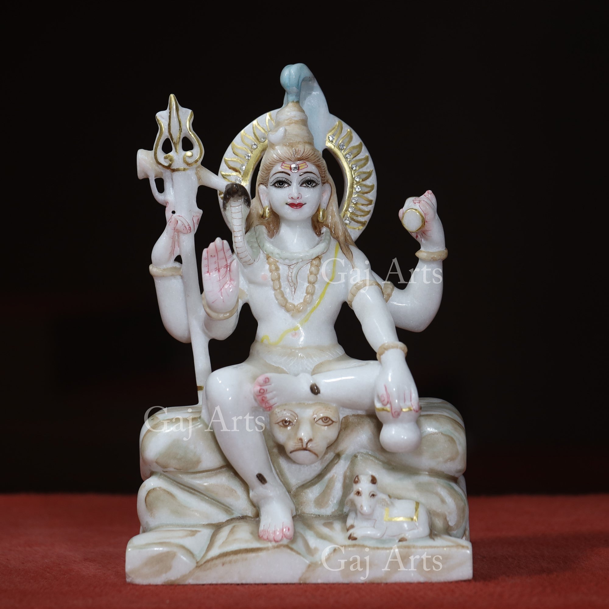 Super White Makrana Marble Shiva Idol | 12 Inch