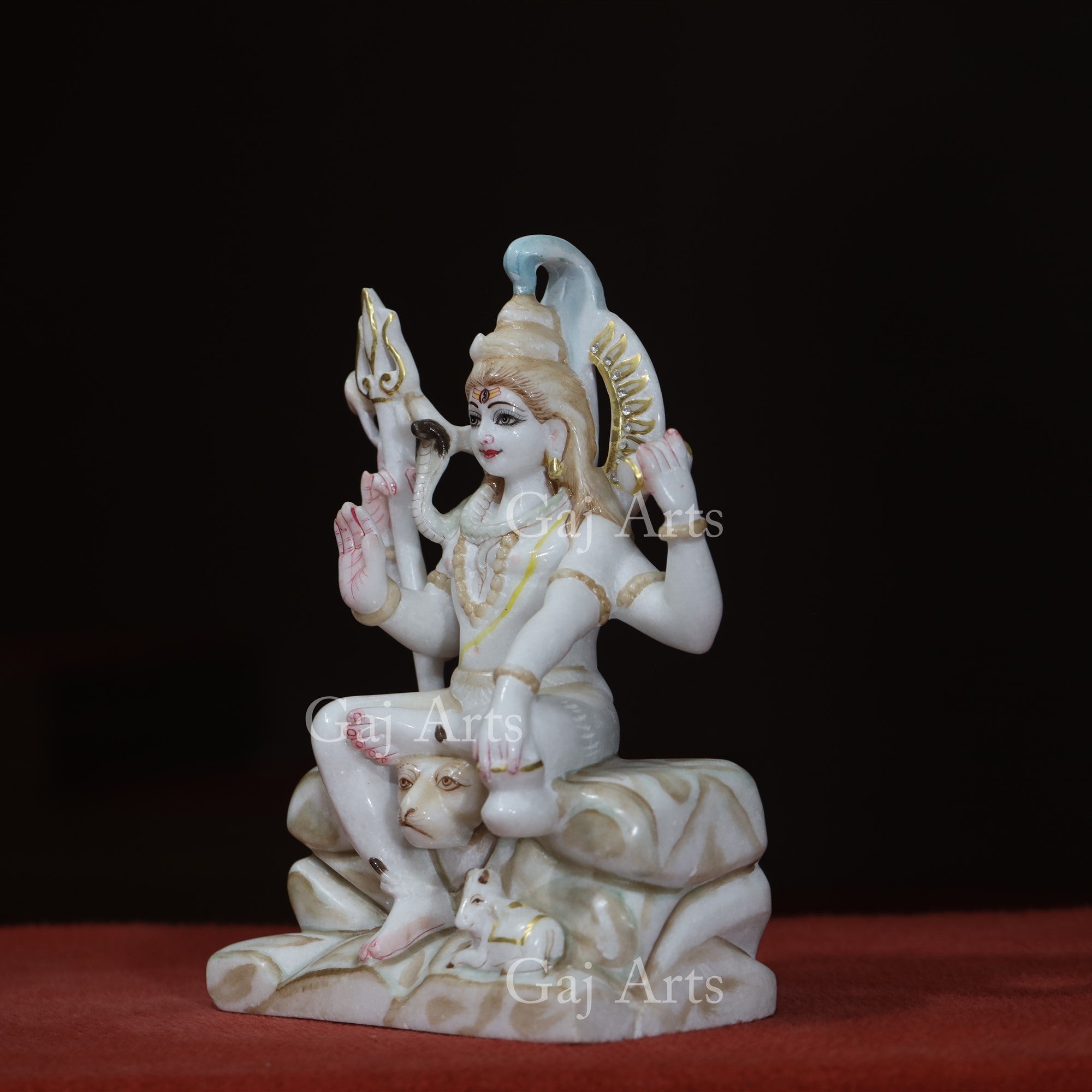 Super White Makrana Marble Shiva Idol | 12 Inch
