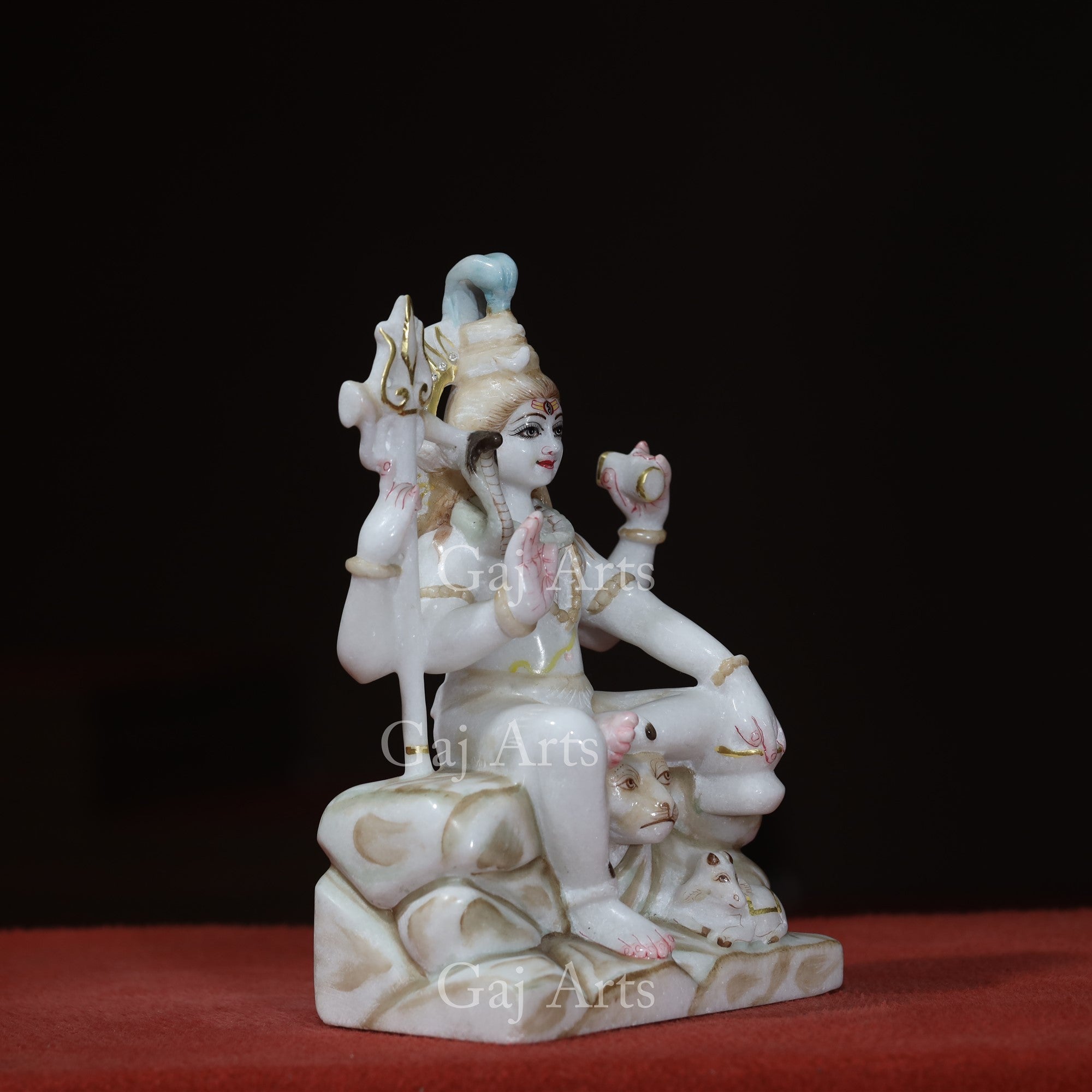 Super White Makrana Marble Shiva Idol | 12 Inch