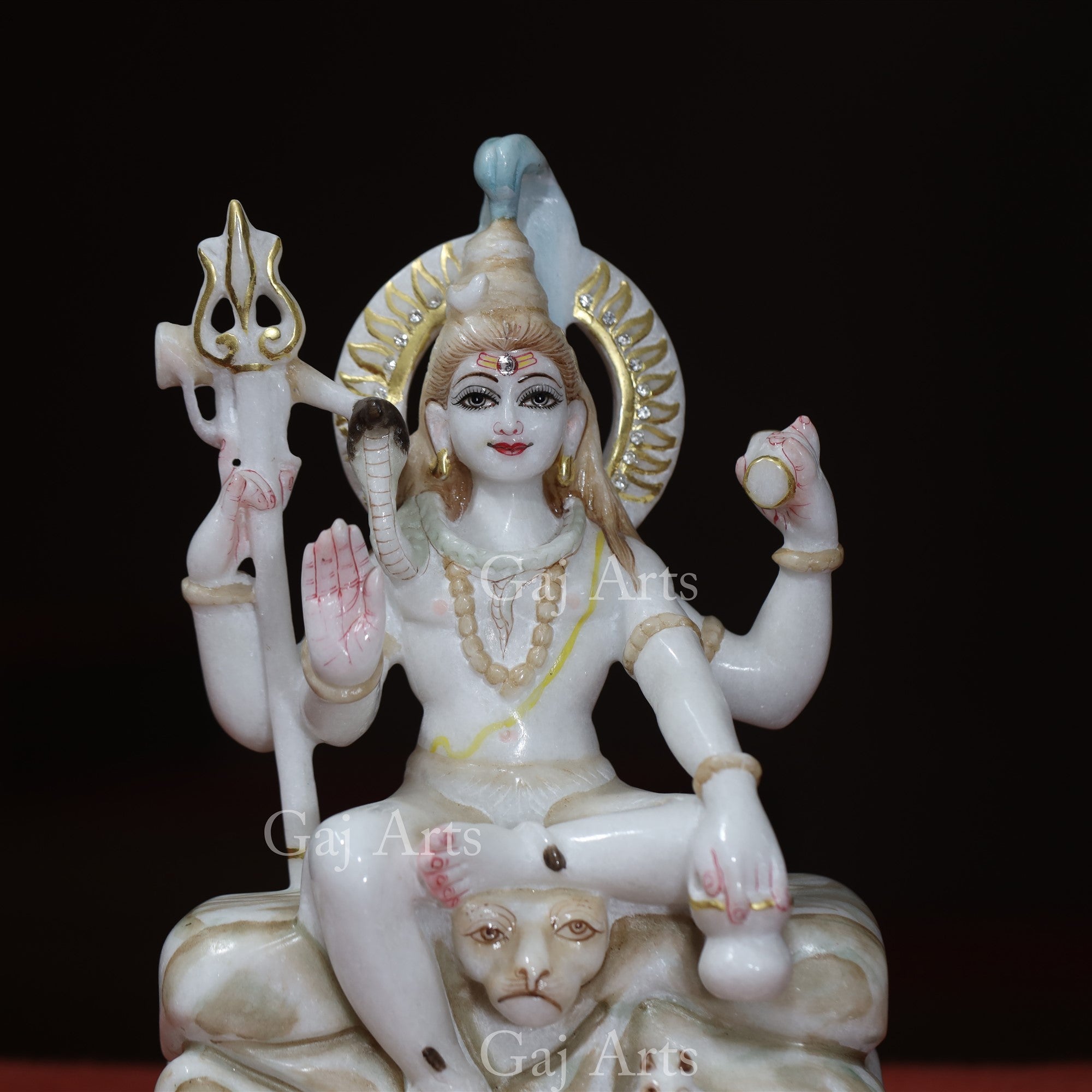 Super White Makrana Marble Shiva Idol | 12 Inch
