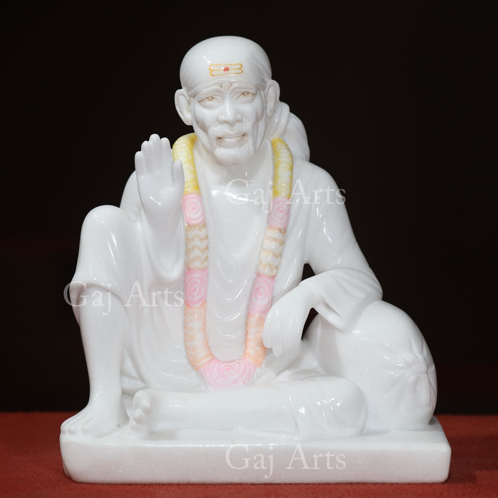 White Makrana Marble Sai Baba Idol | 15 Inch