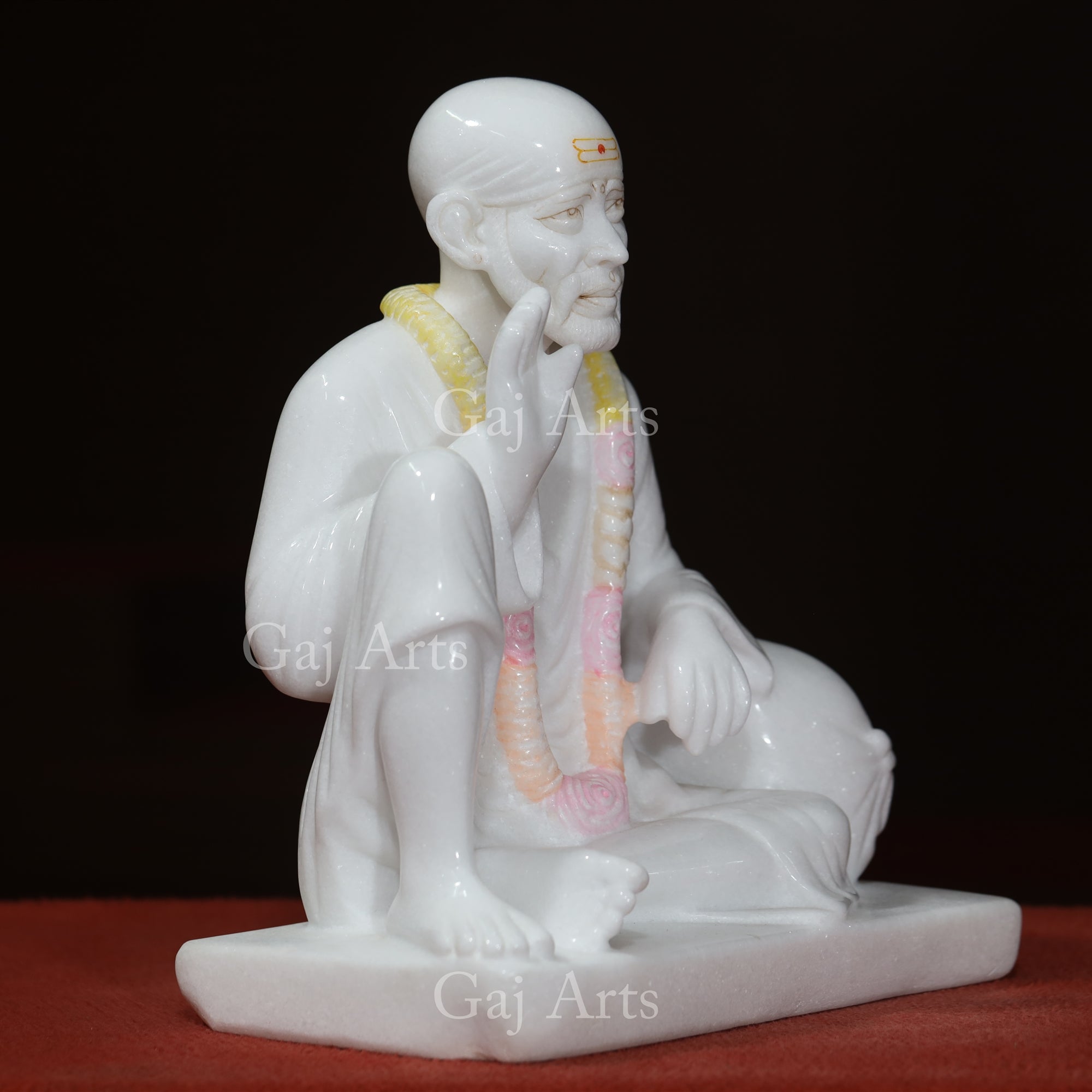 White Makrana Marble Sai Baba Idol | 15 Inch