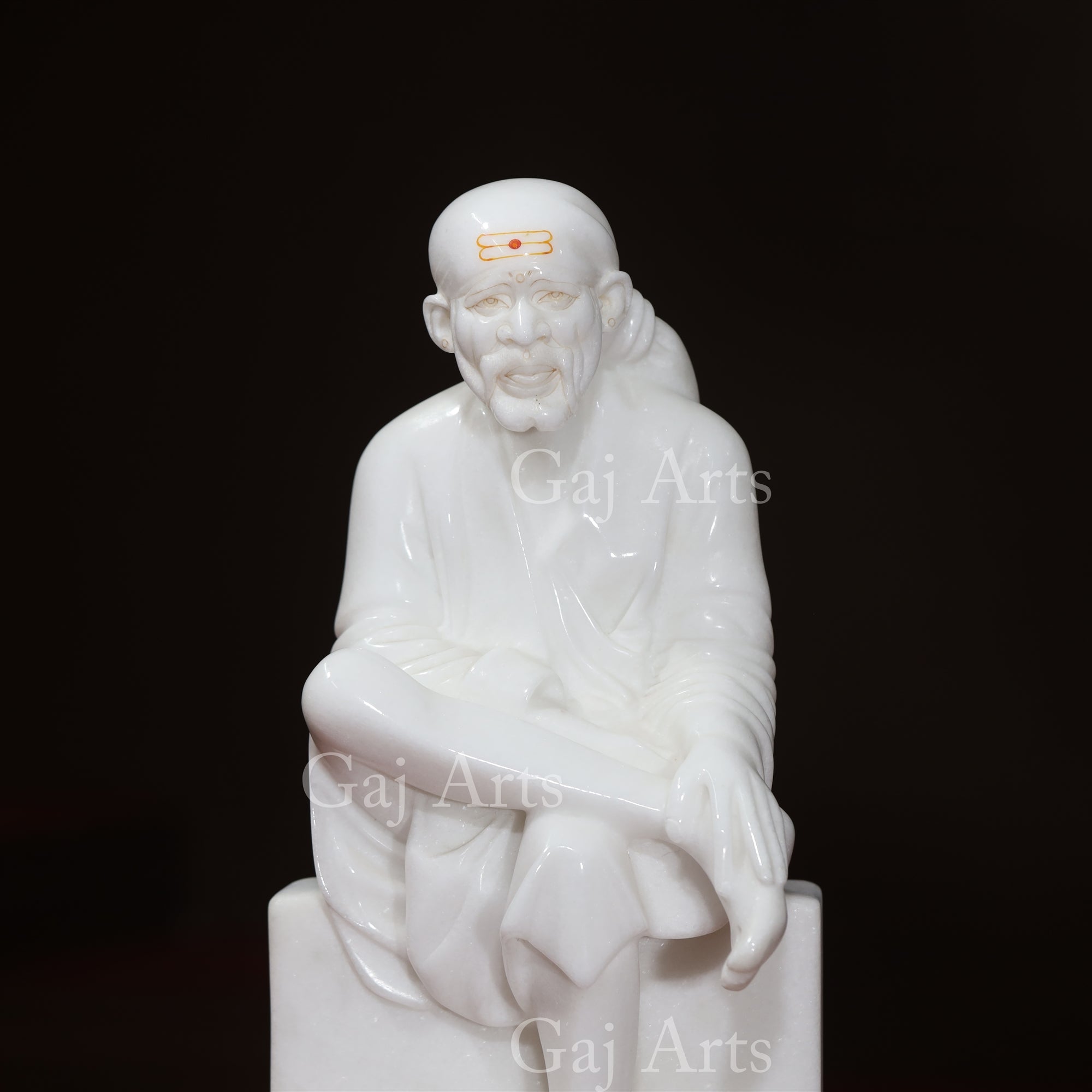 White Makrana Marble Sai Baba Idol | 18 Inch