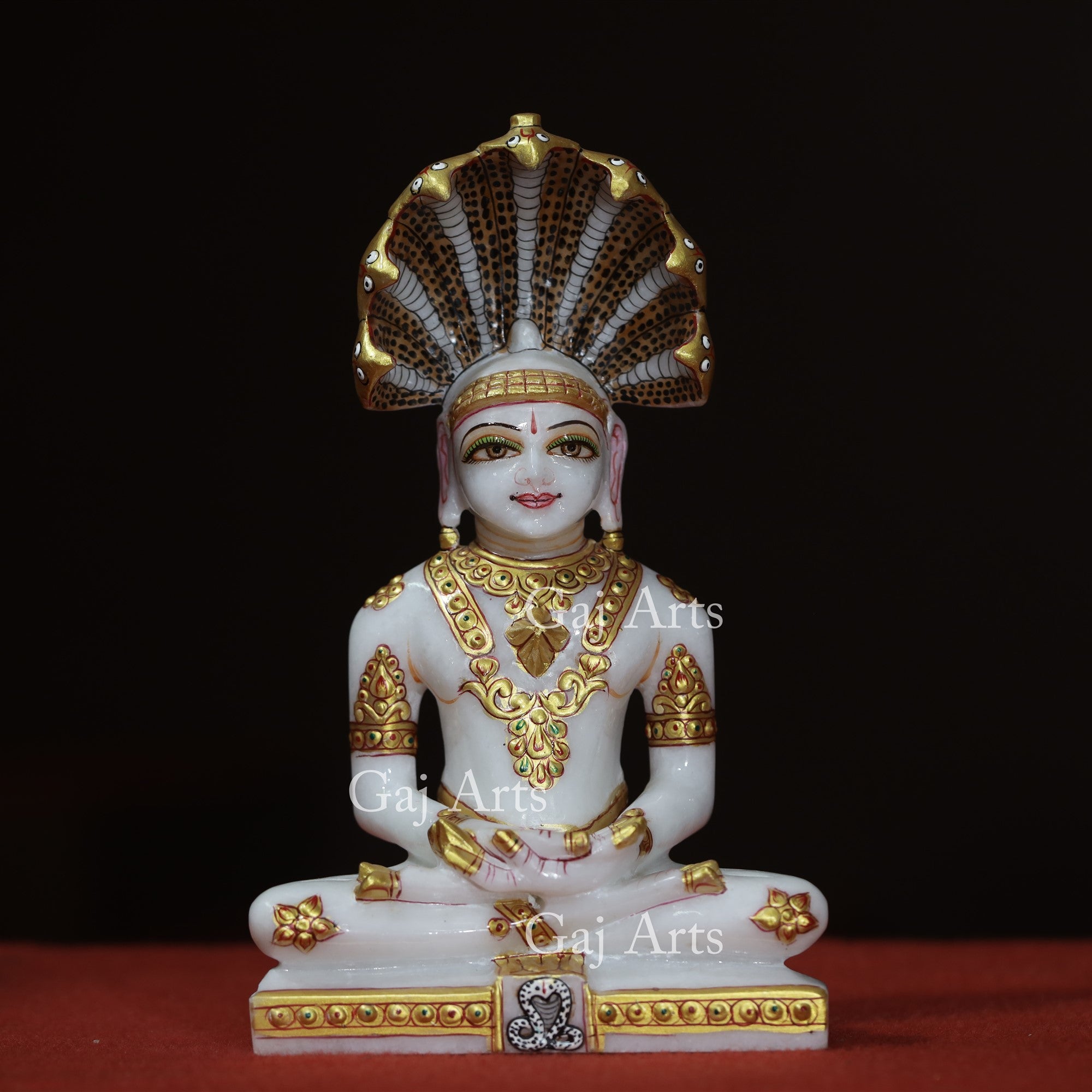 Makrana Marble Parshwanath Ji Idol | 9 Inch