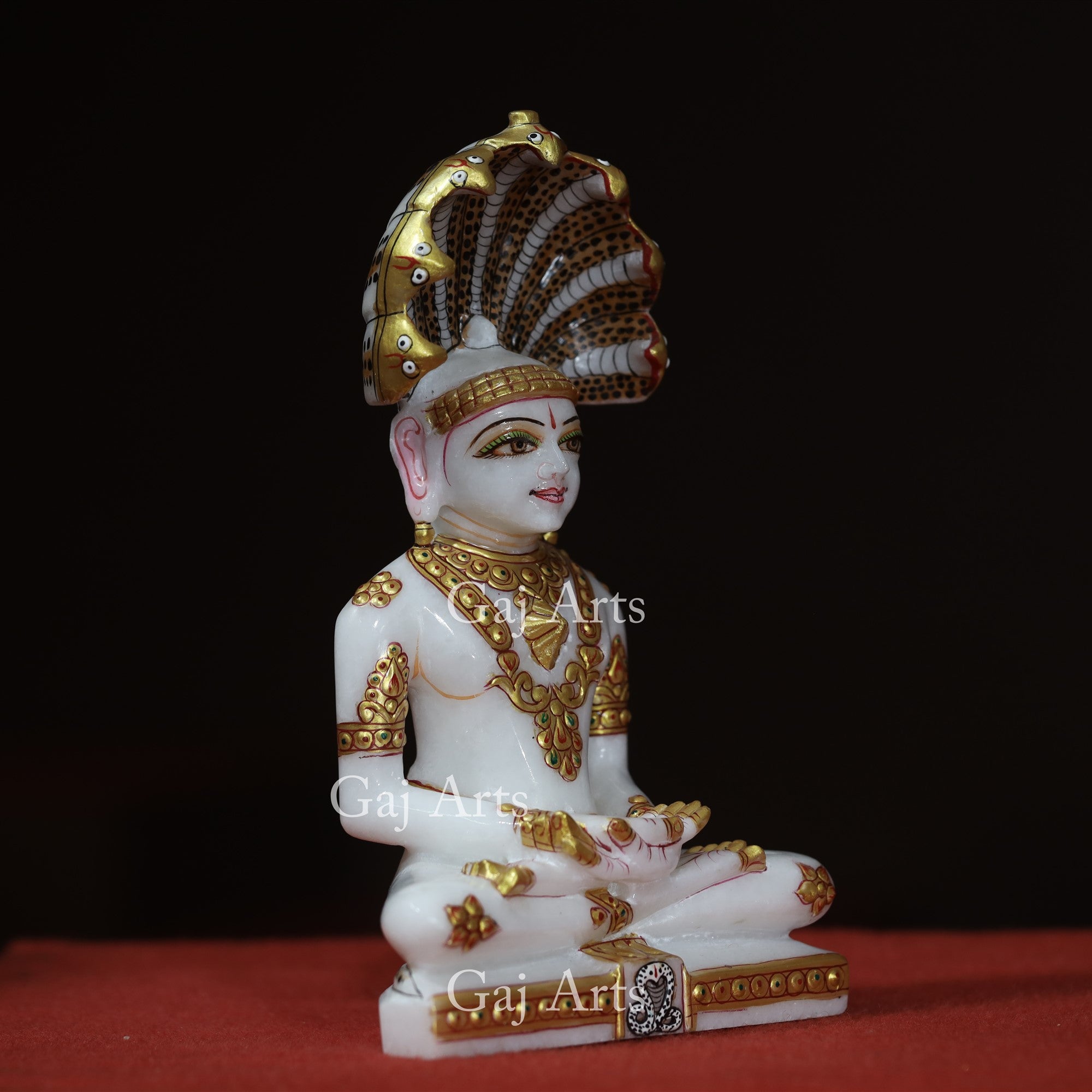 Makrana Marble Parshwanath Ji Idol | 9 Inch