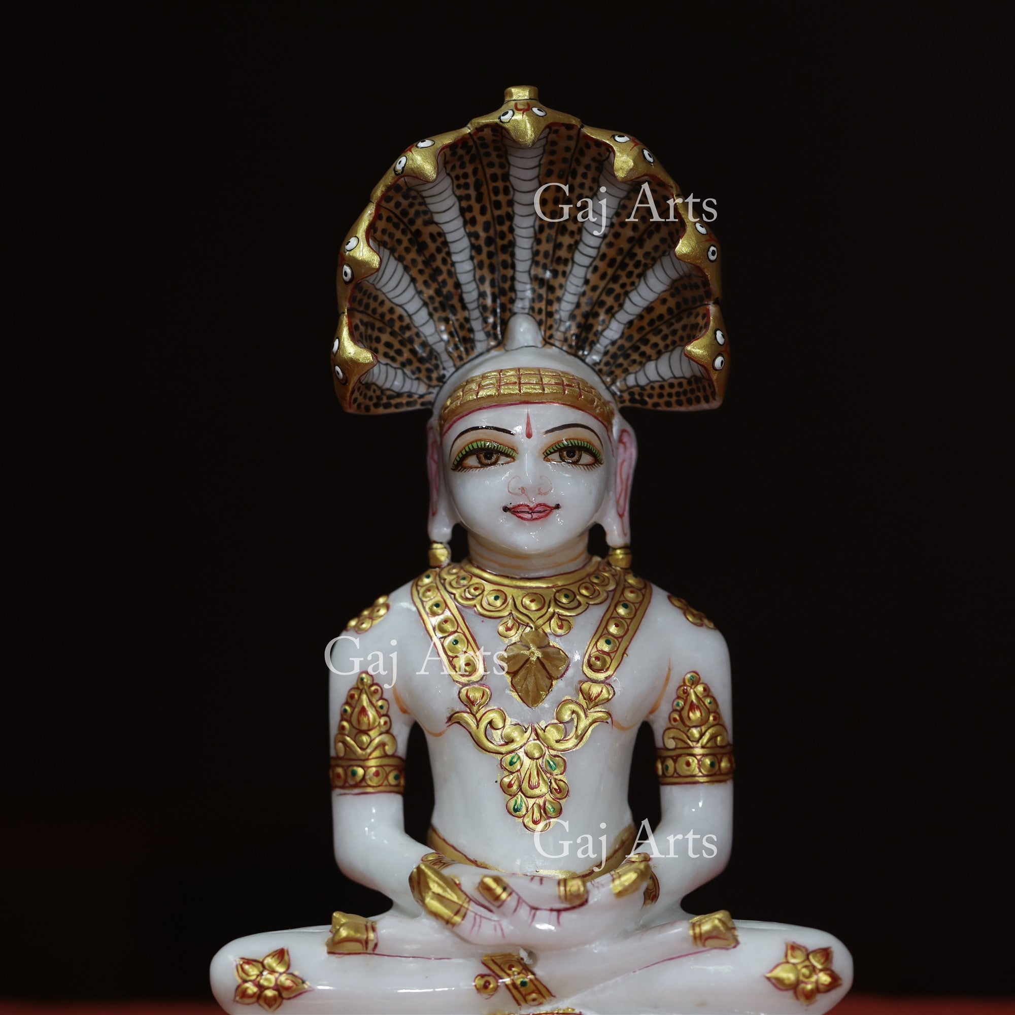 Makrana Marble Parshwanath Ji Idol | 9 Inch