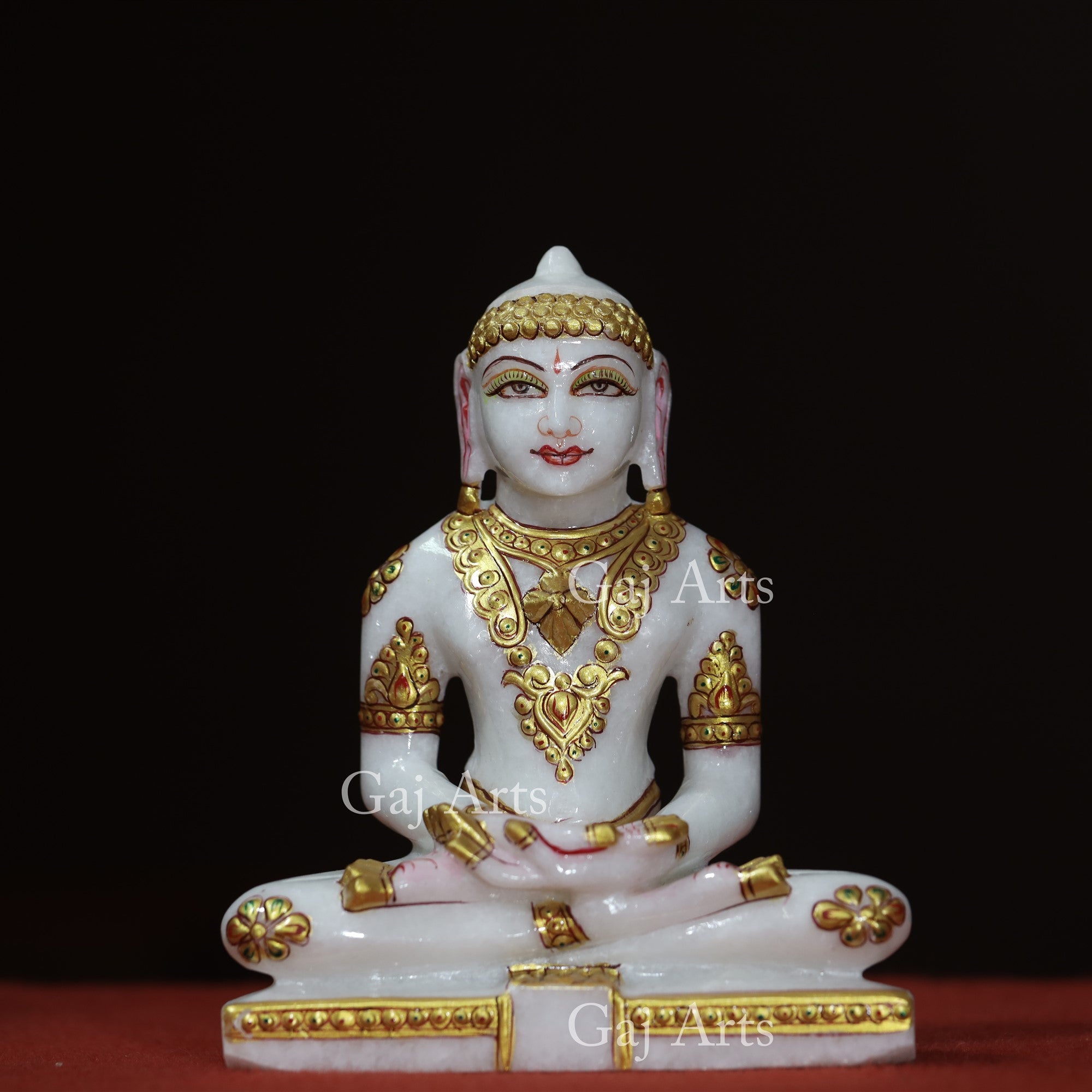 White Makrana Marble Jain Idol | 7 Inch