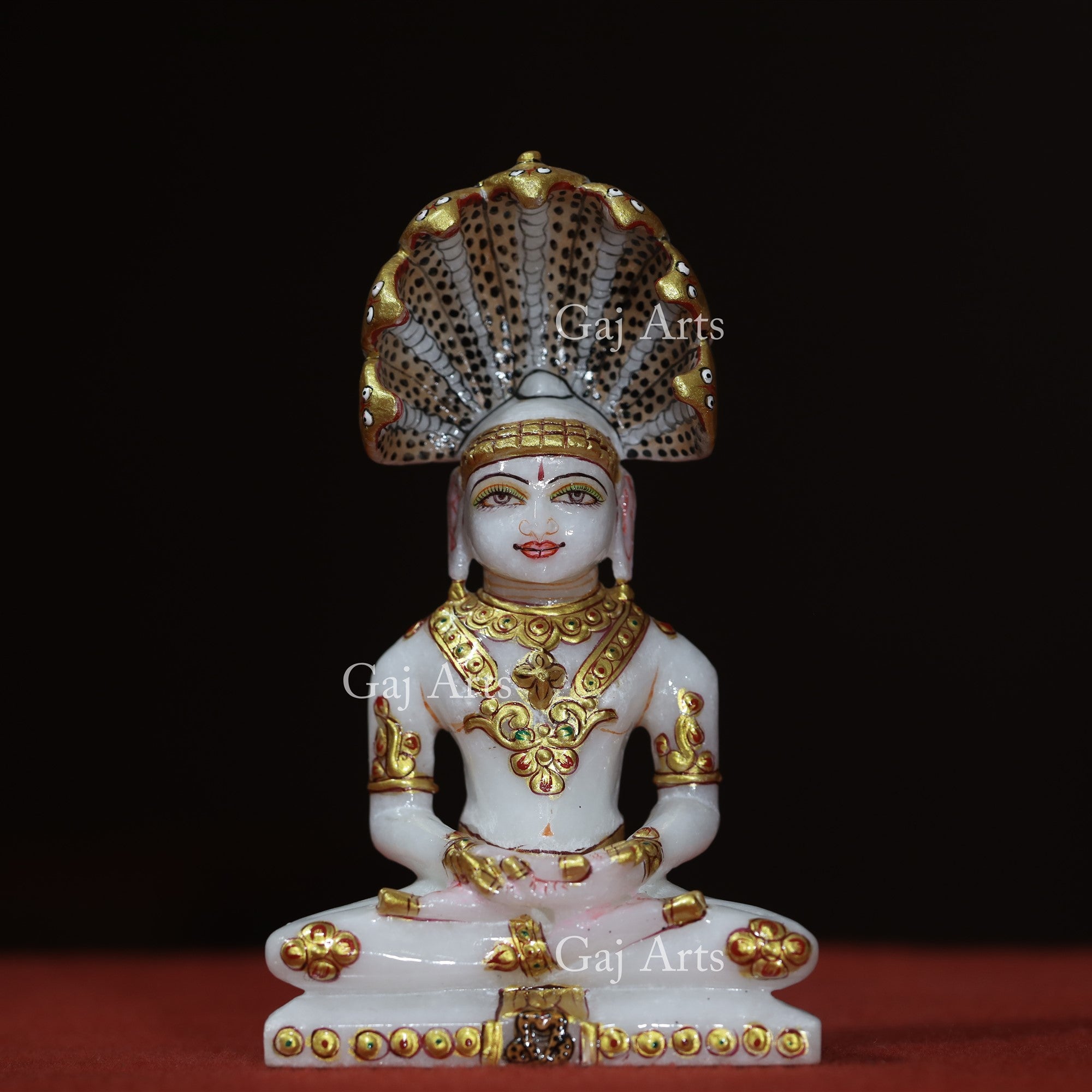 White Makrana Marble Parshwanath Ji Idol | 7 Inch