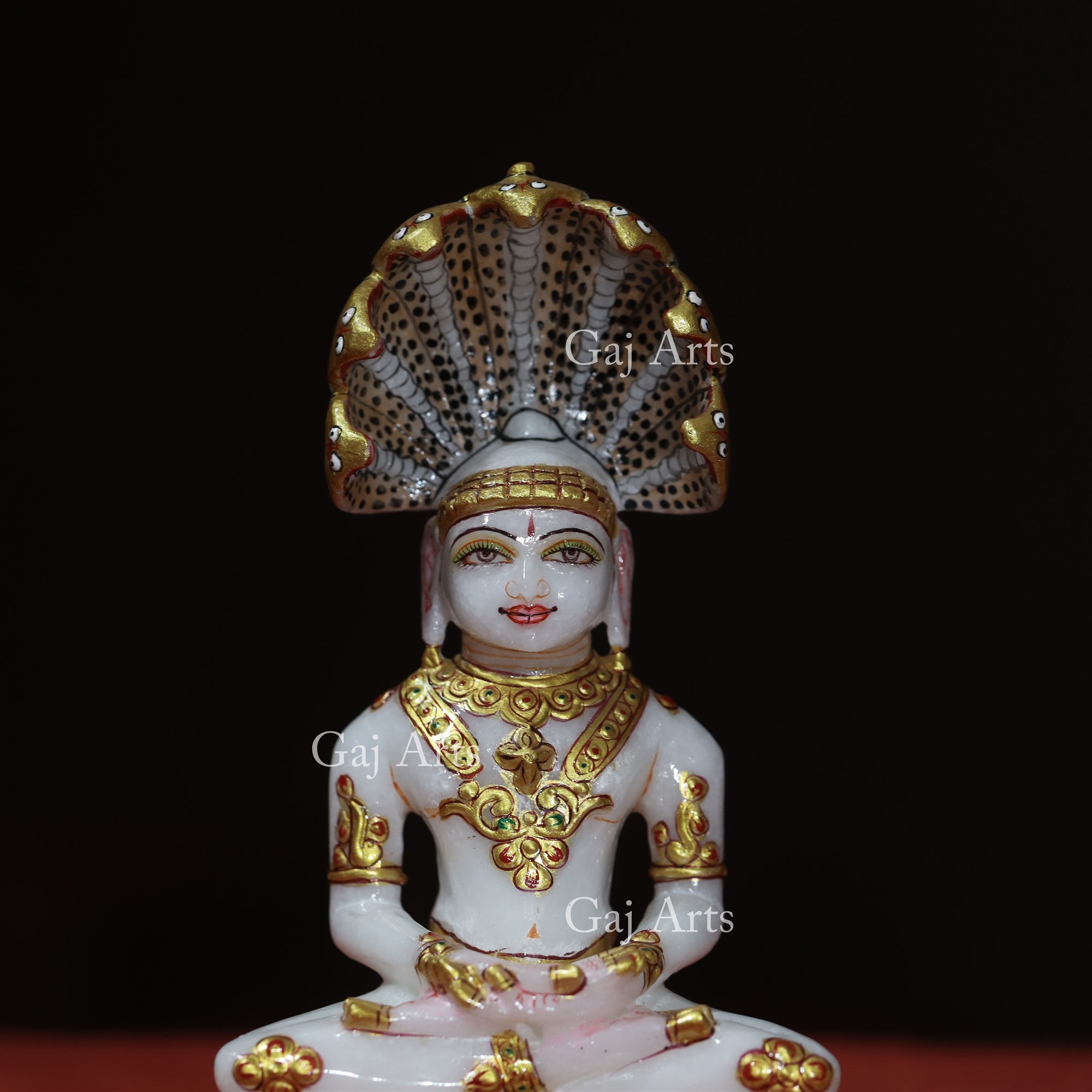 White Makrana Marble Parshwanath Ji Idol | 7 Inch