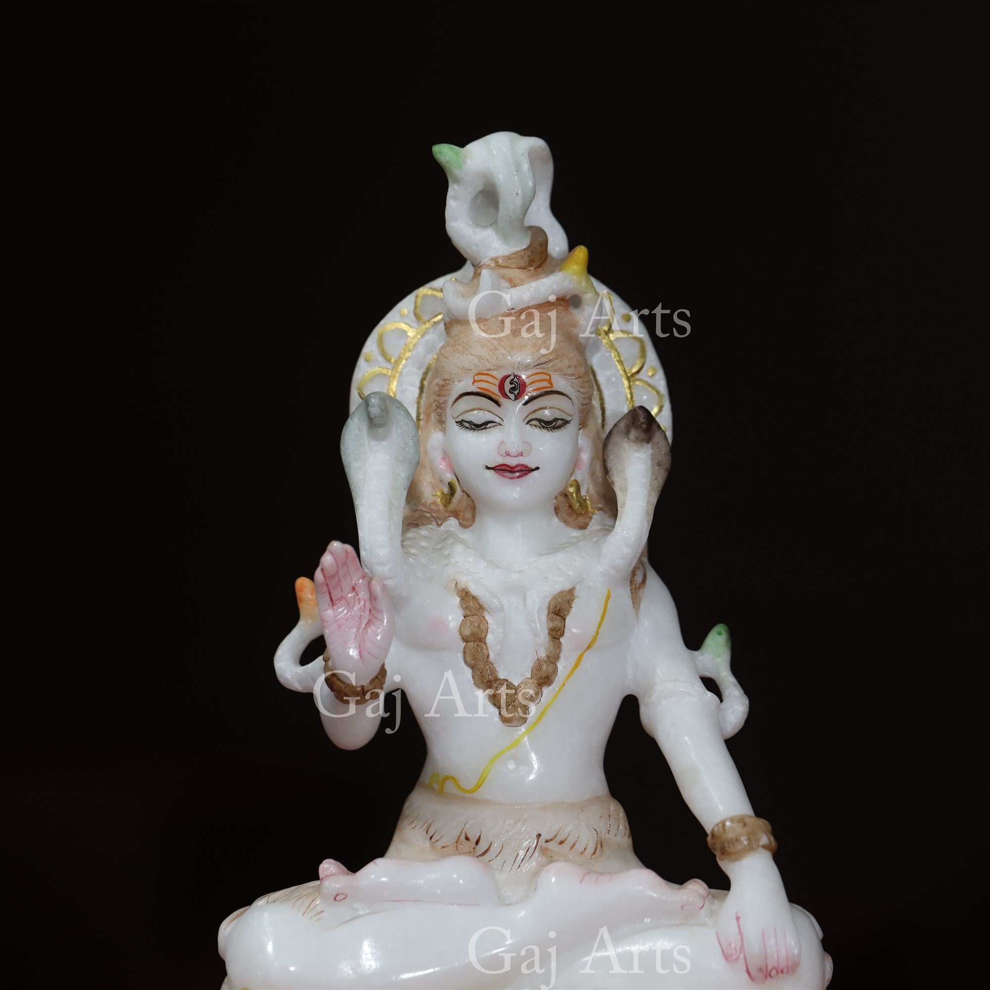 Super White Makrana Marble Shiva Statue | 10 Inch