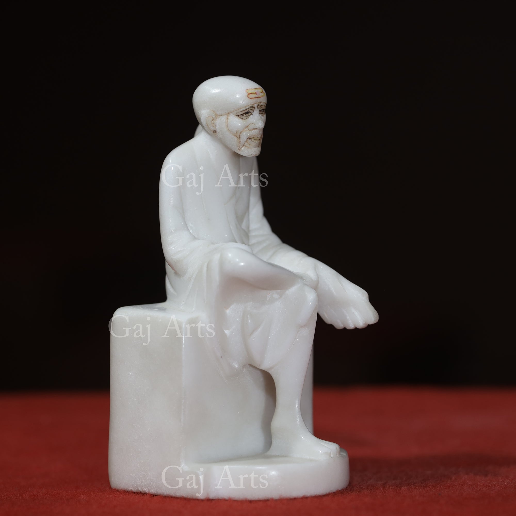Makrana Marble Sai Baba Idol | 6 Inch