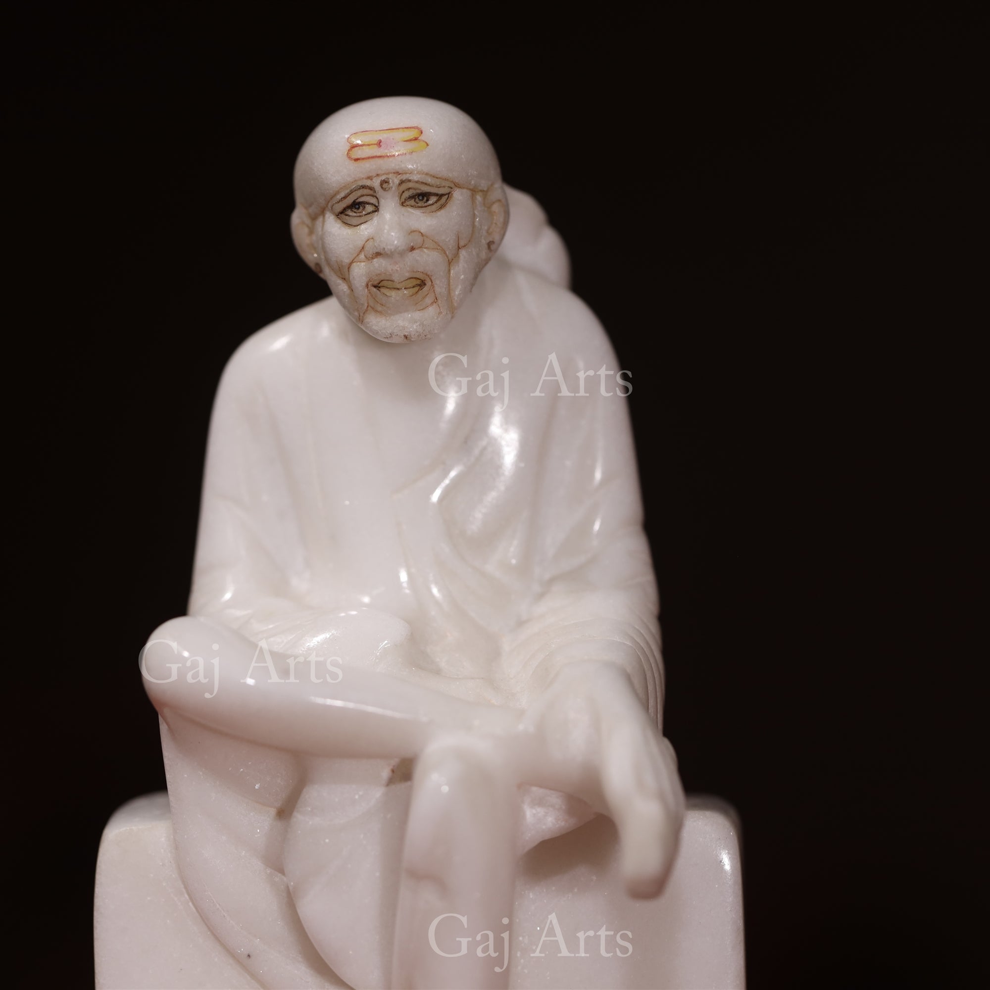 Makrana Marble Sai Baba Idol | 6 Inch