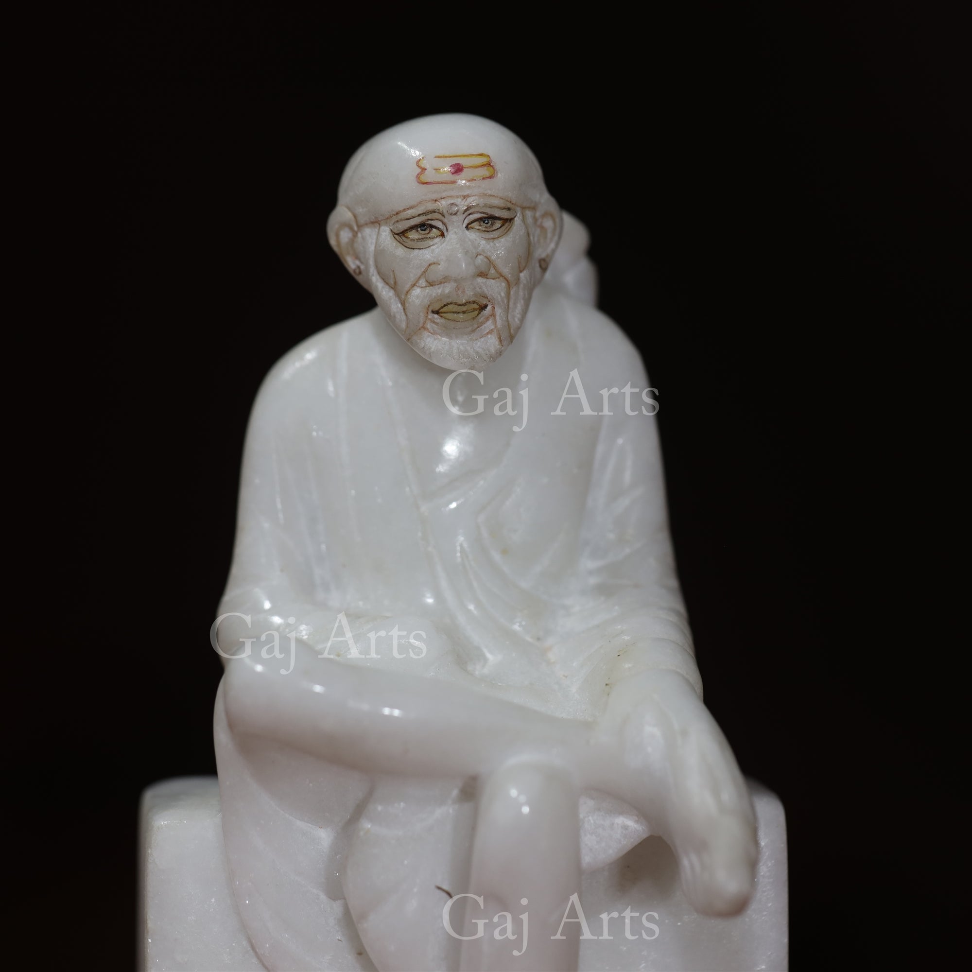 White Makrana Marble Sai Baba Idol | 6 Inch