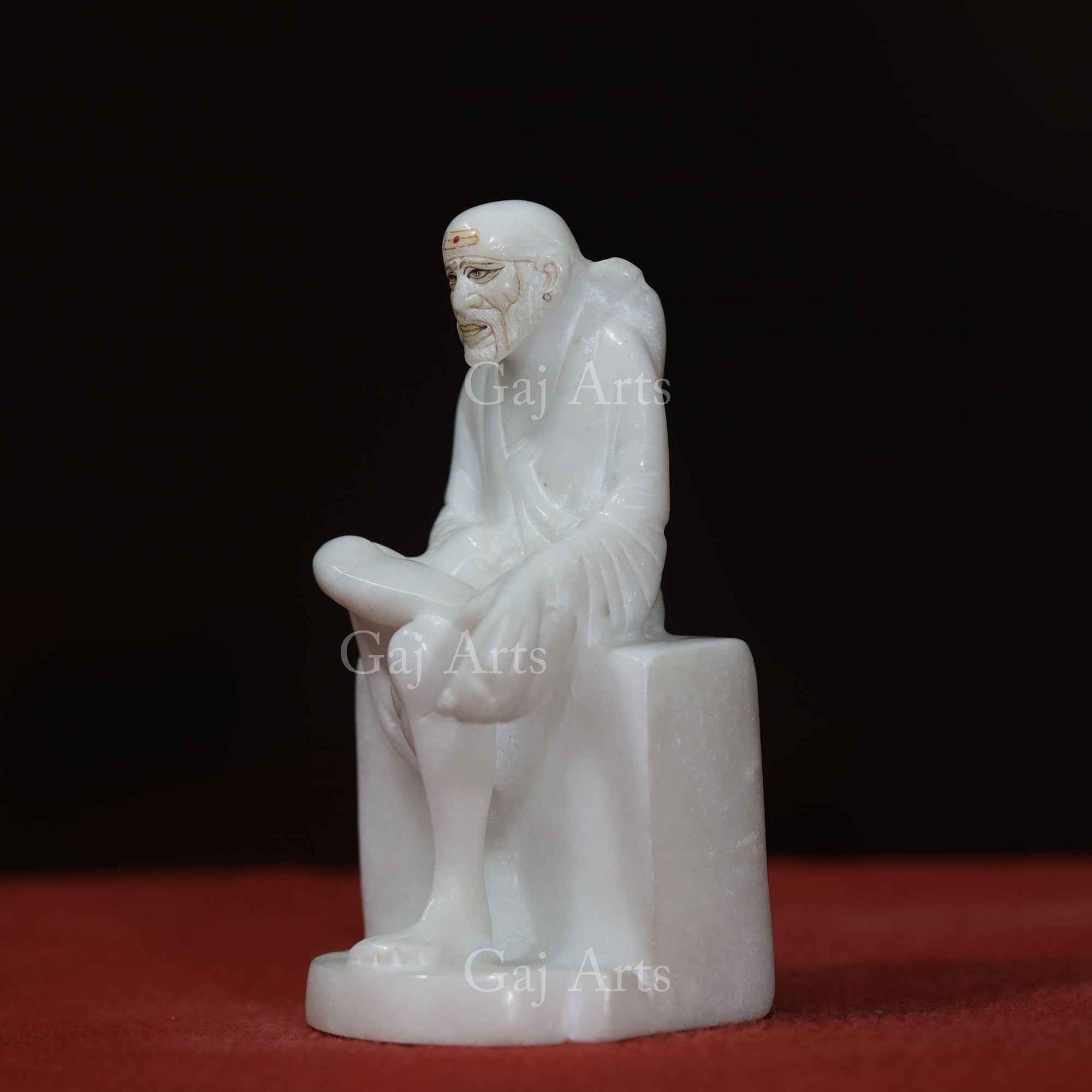 White Makrana Marble Sai Baba Idol | 6 Inch