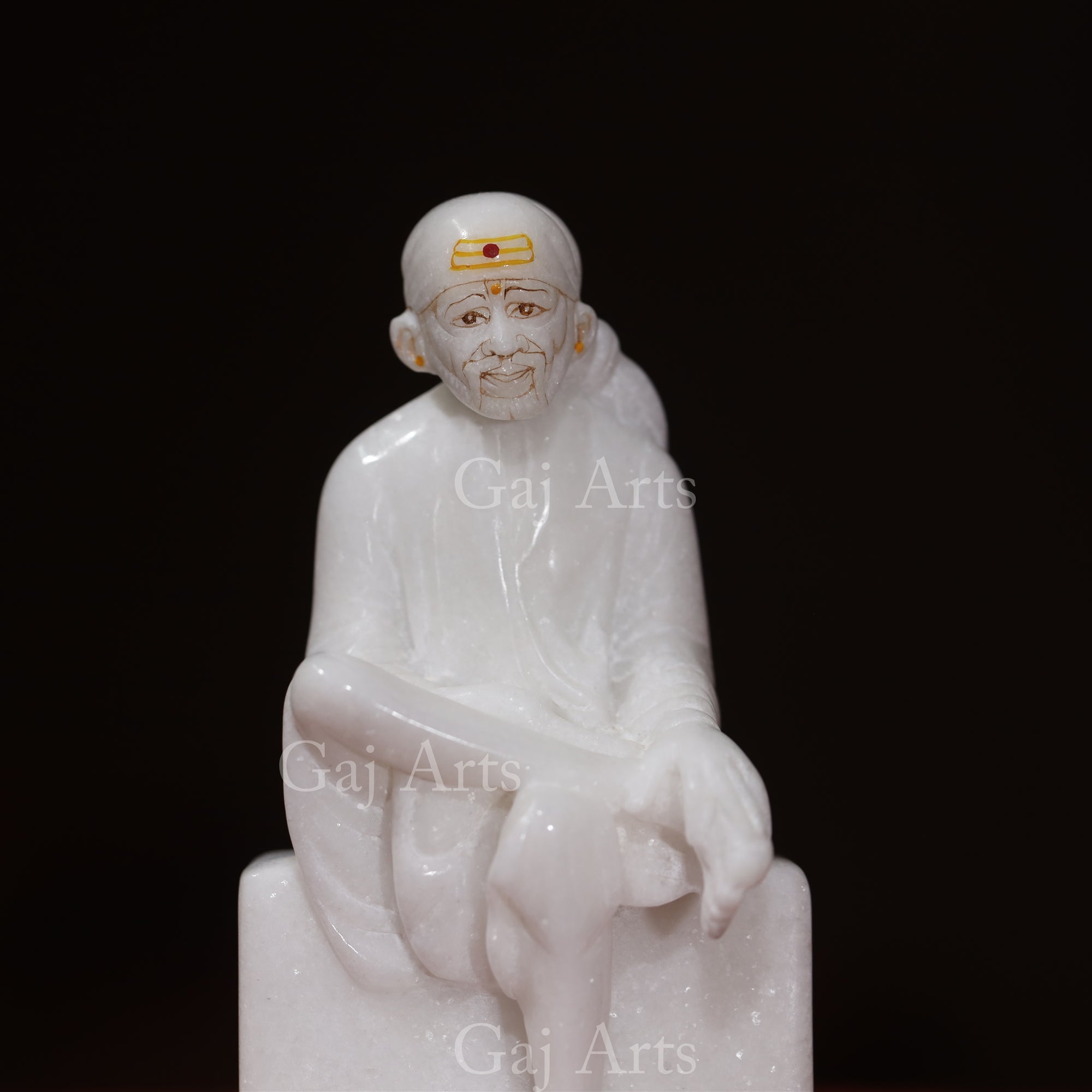 Makrana Marble Sai Baba Idol | 6 Inch