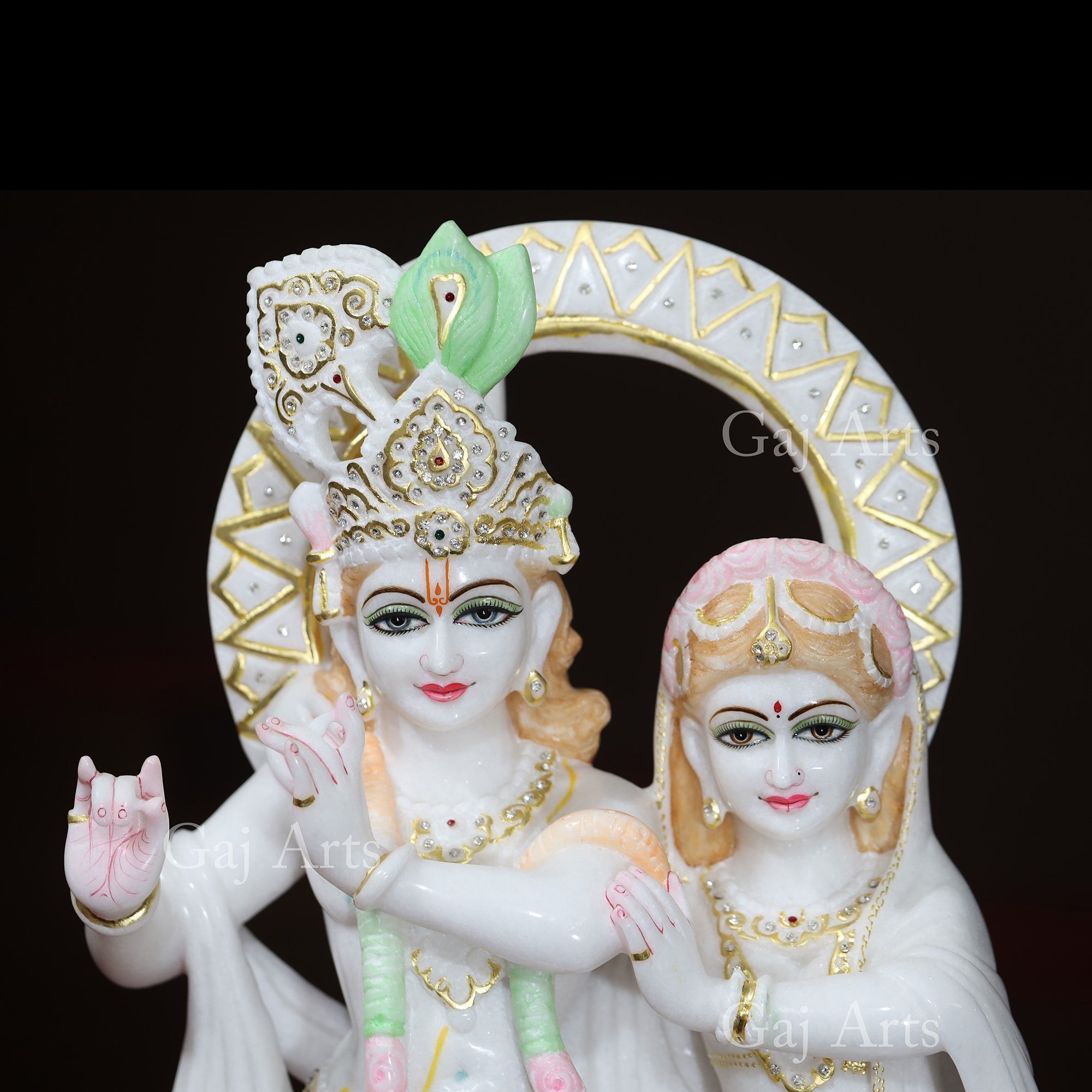 Super White Vietnam Marble Radha Krishna Jugal Jodi Idol | 24 Inch