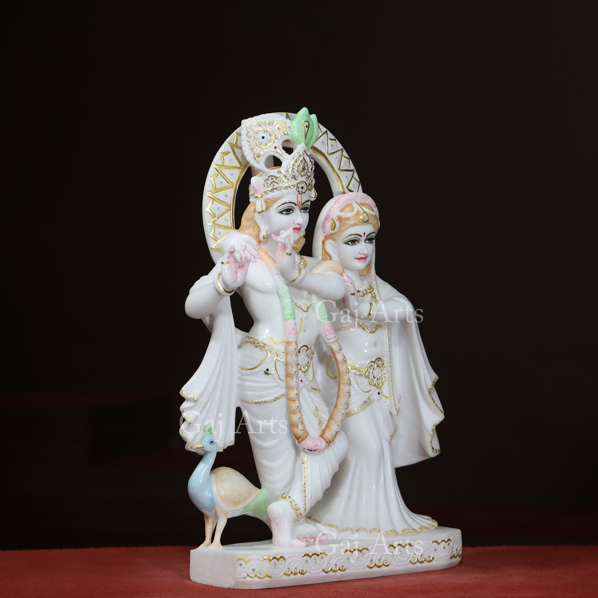 Super White Vietnam Marble Radha Krishna Jugal Jodi Idol | 24 Inch