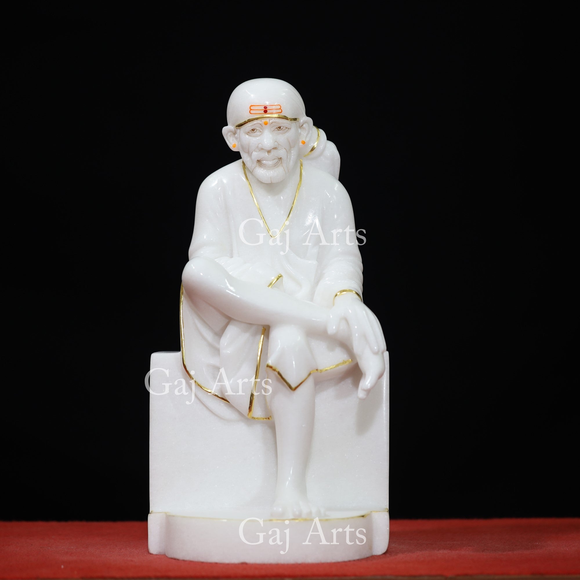 White Makrana Marble Sai Baba Idol | 15 Inch
