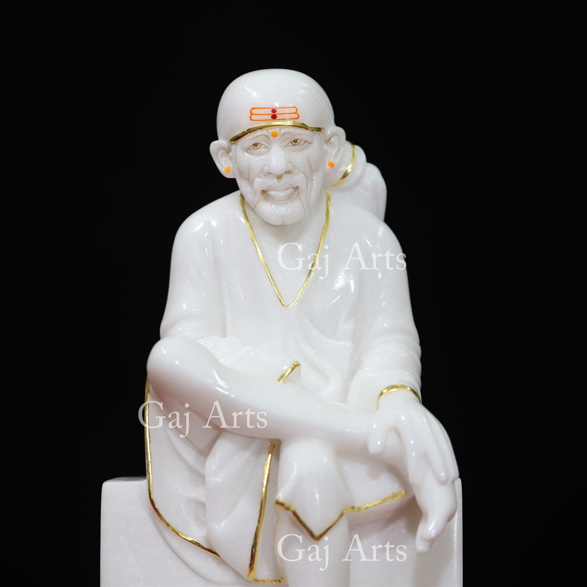 White Makrana Marble Sai Baba Idol | 15 Inch