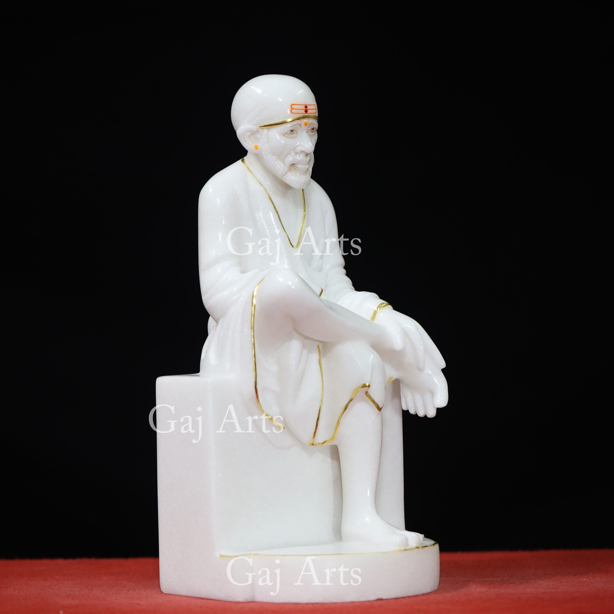 White Makrana Marble Sai Baba Idol | 15 Inch