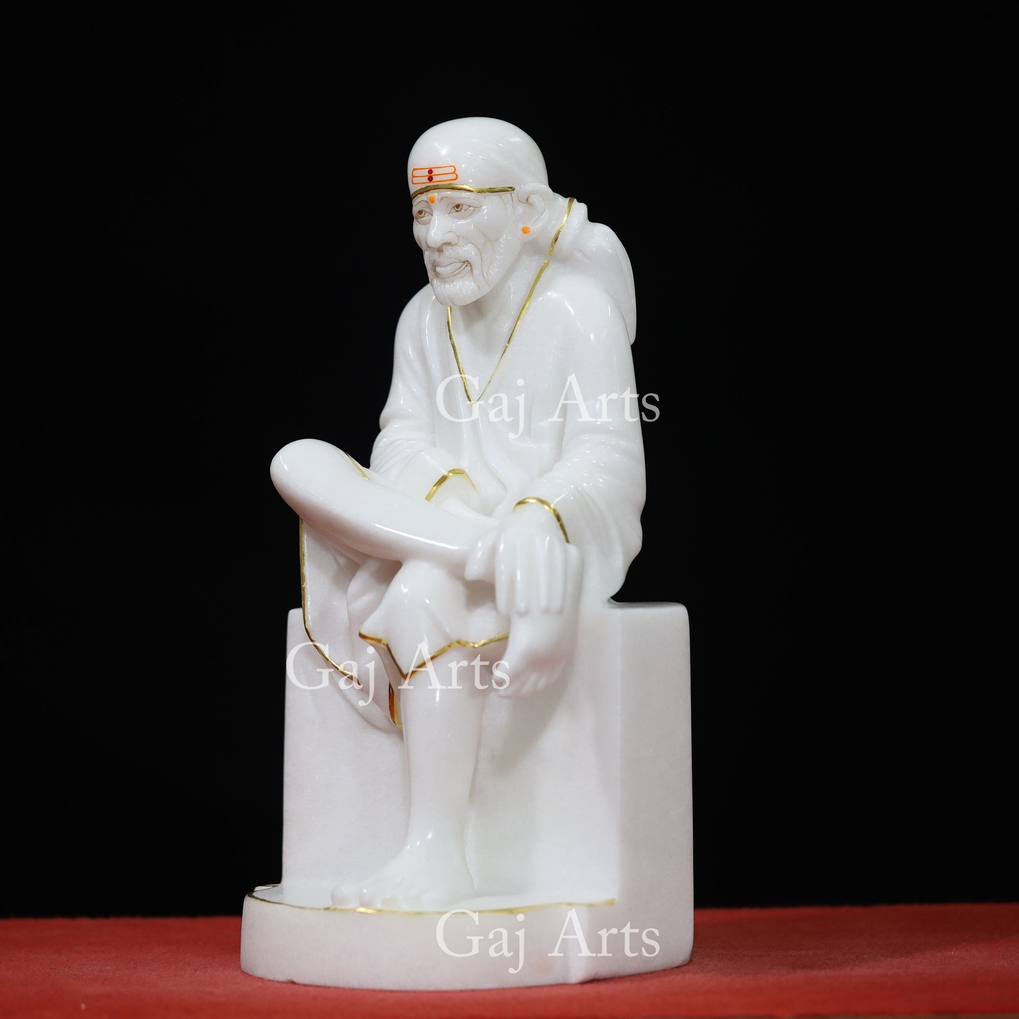 White Makrana Marble Sai Baba Idol | 15 Inch