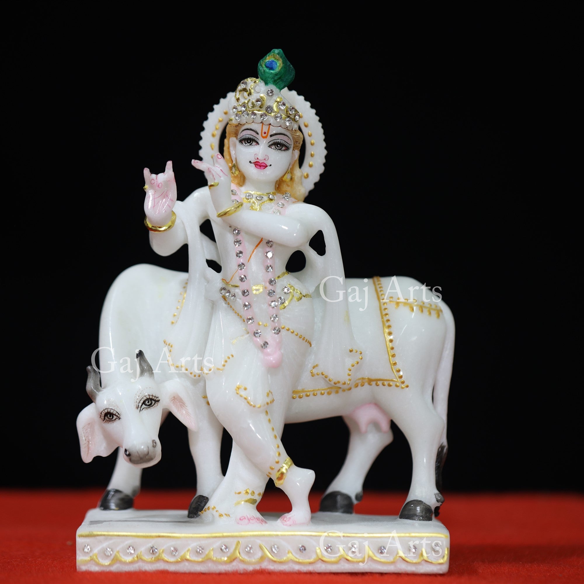 White Makrana Marble Go Gopal | 8 Inch