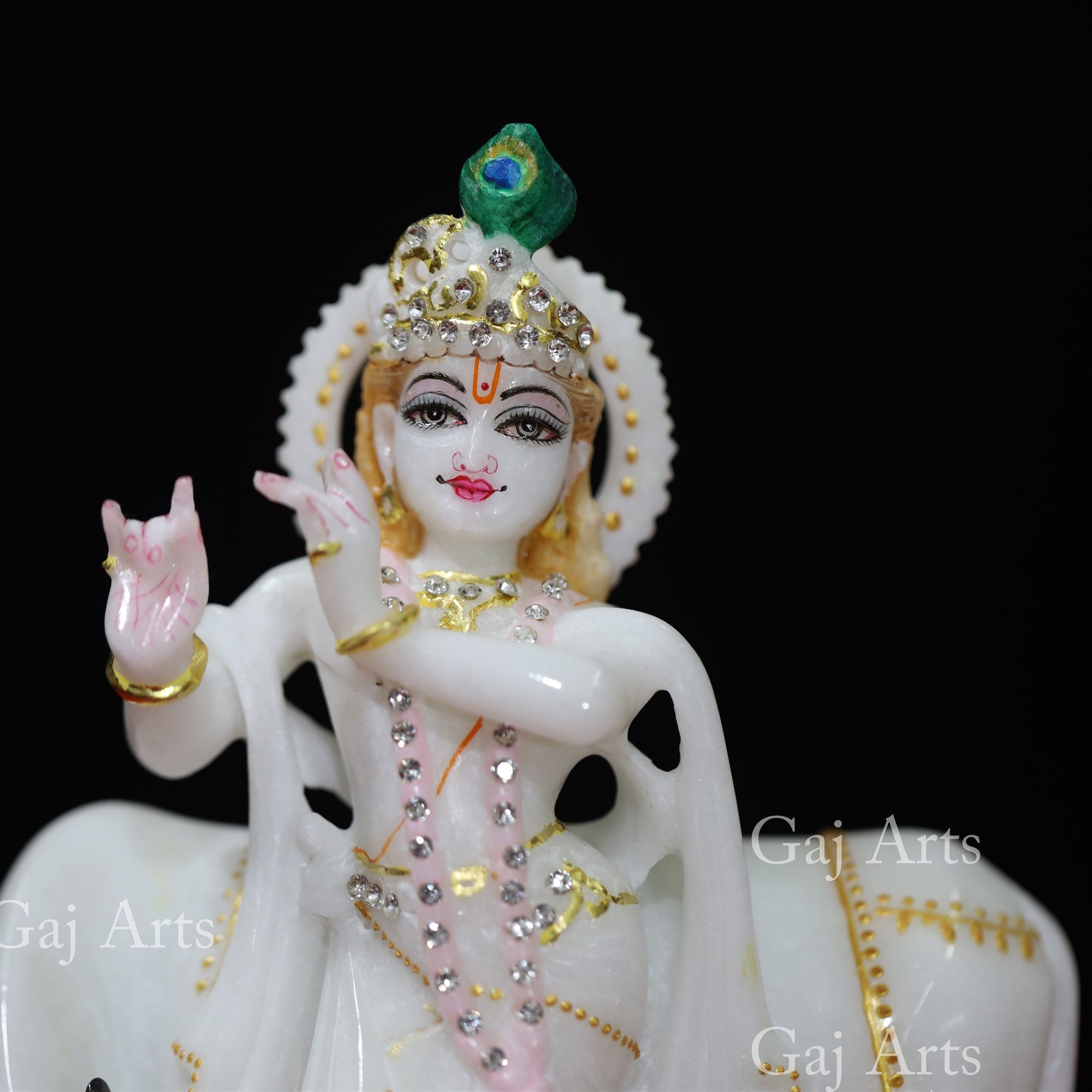 White Makrana Marble Go Gopal | 8 Inch