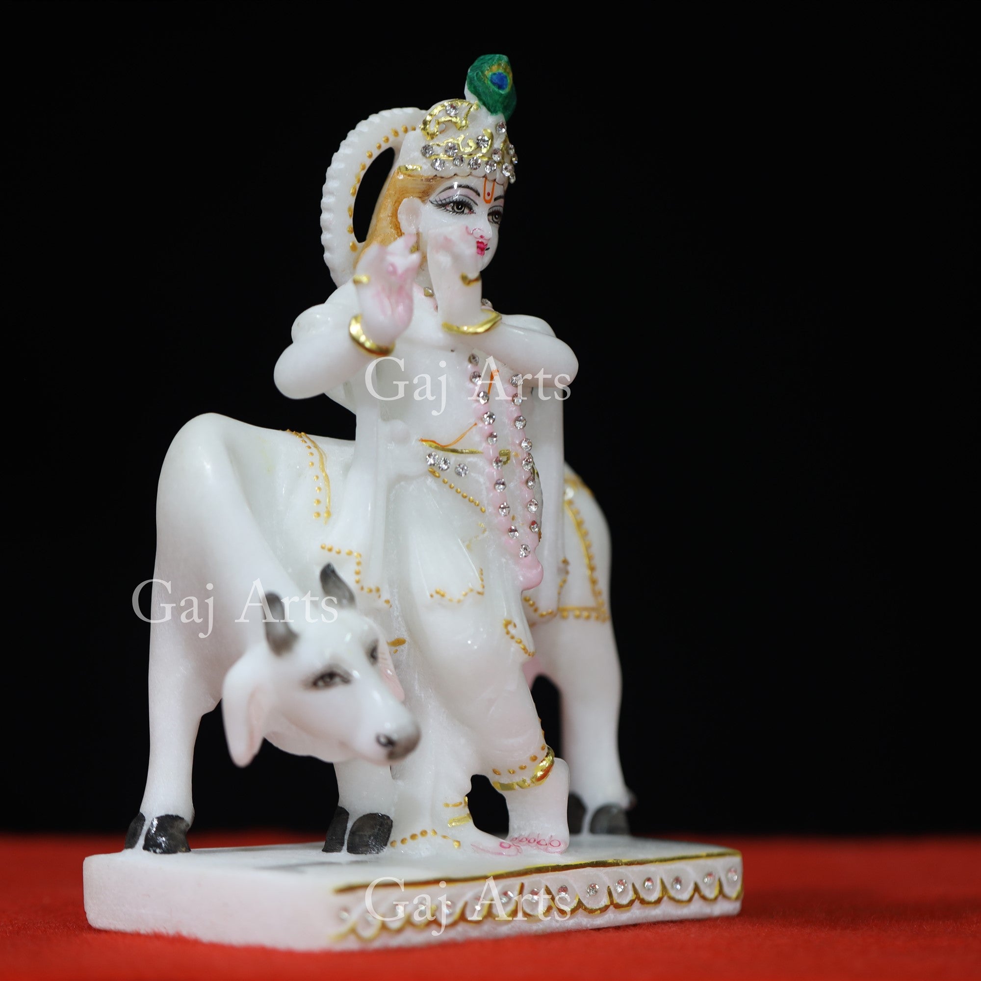 White Makrana Marble Go Gopal | 8 Inch