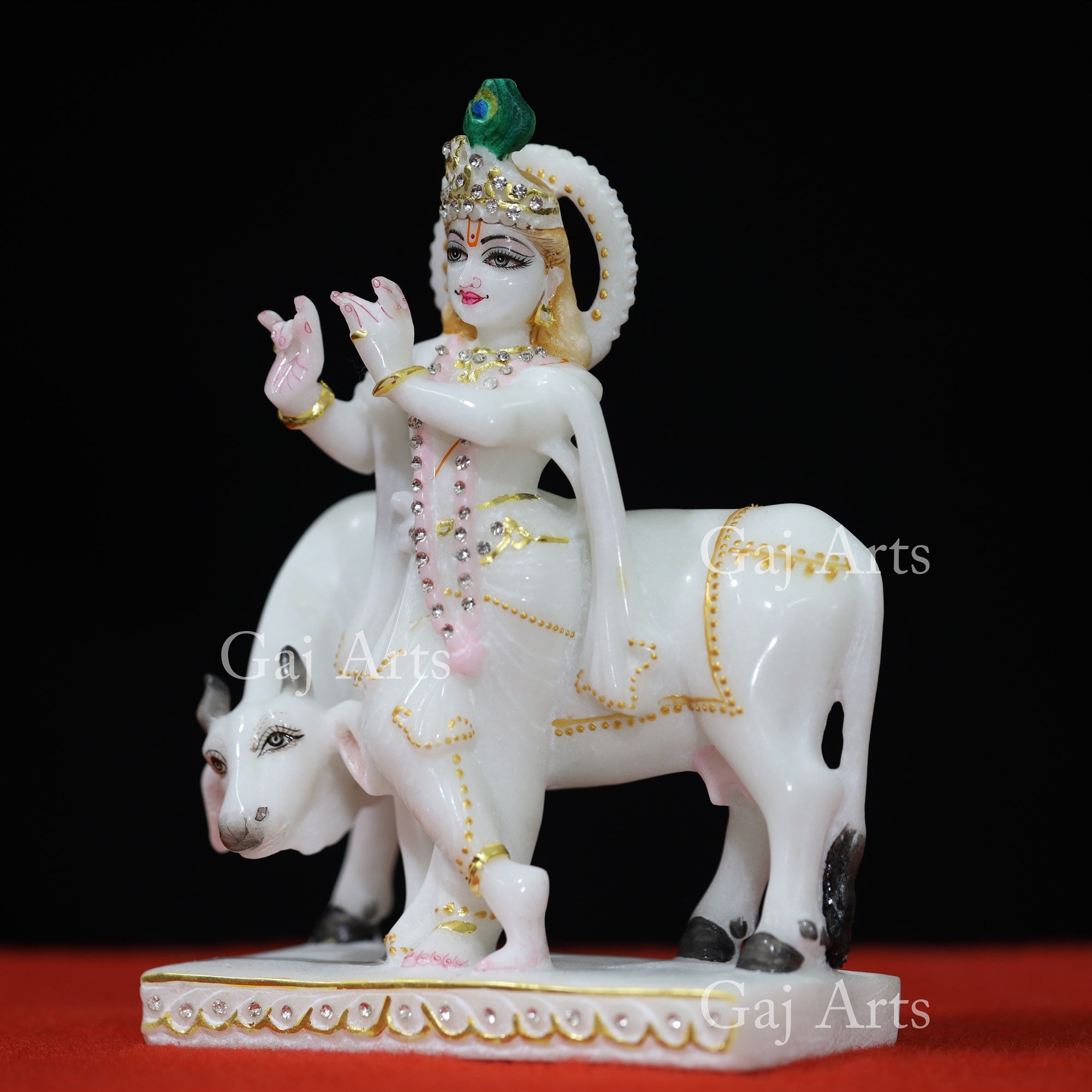 White Makrana Marble Go Gopal | 8 Inch