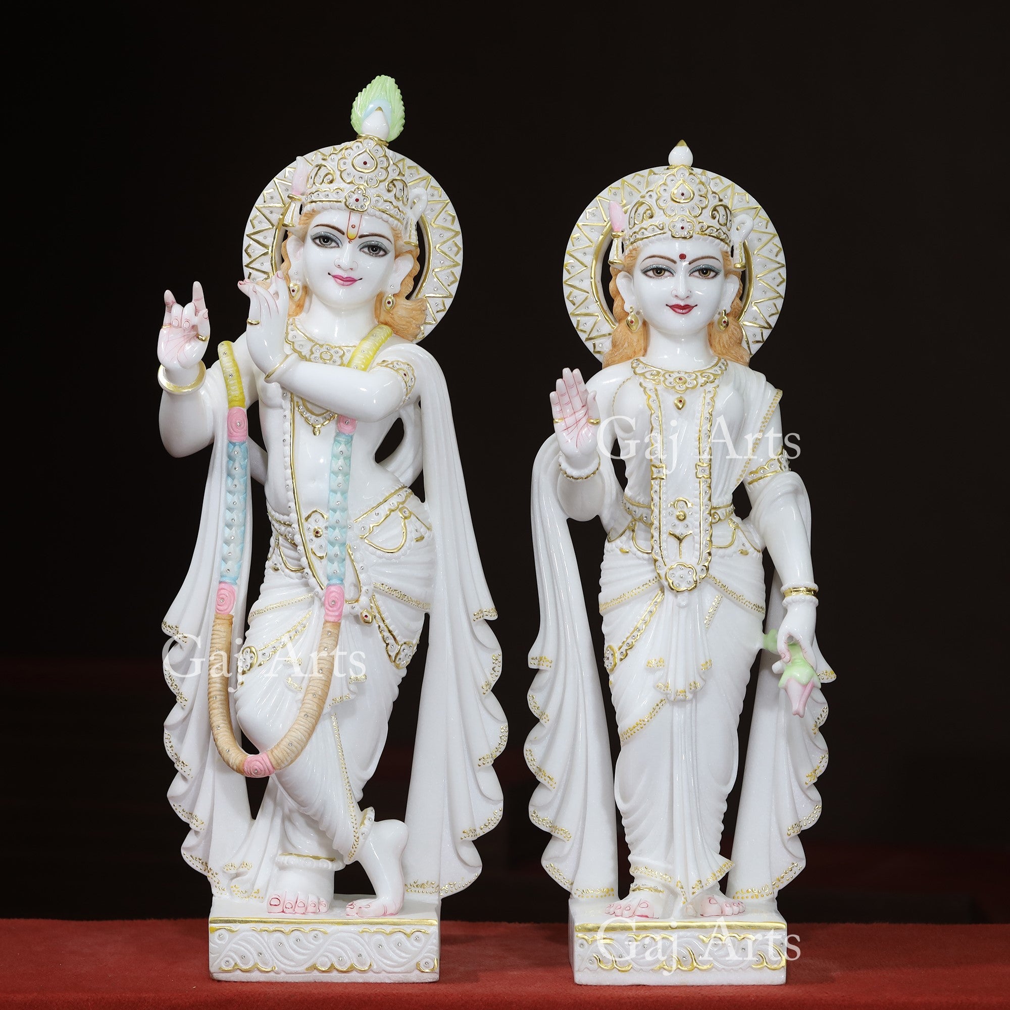 White Marble Radha Krishna Idol | 36 Inch