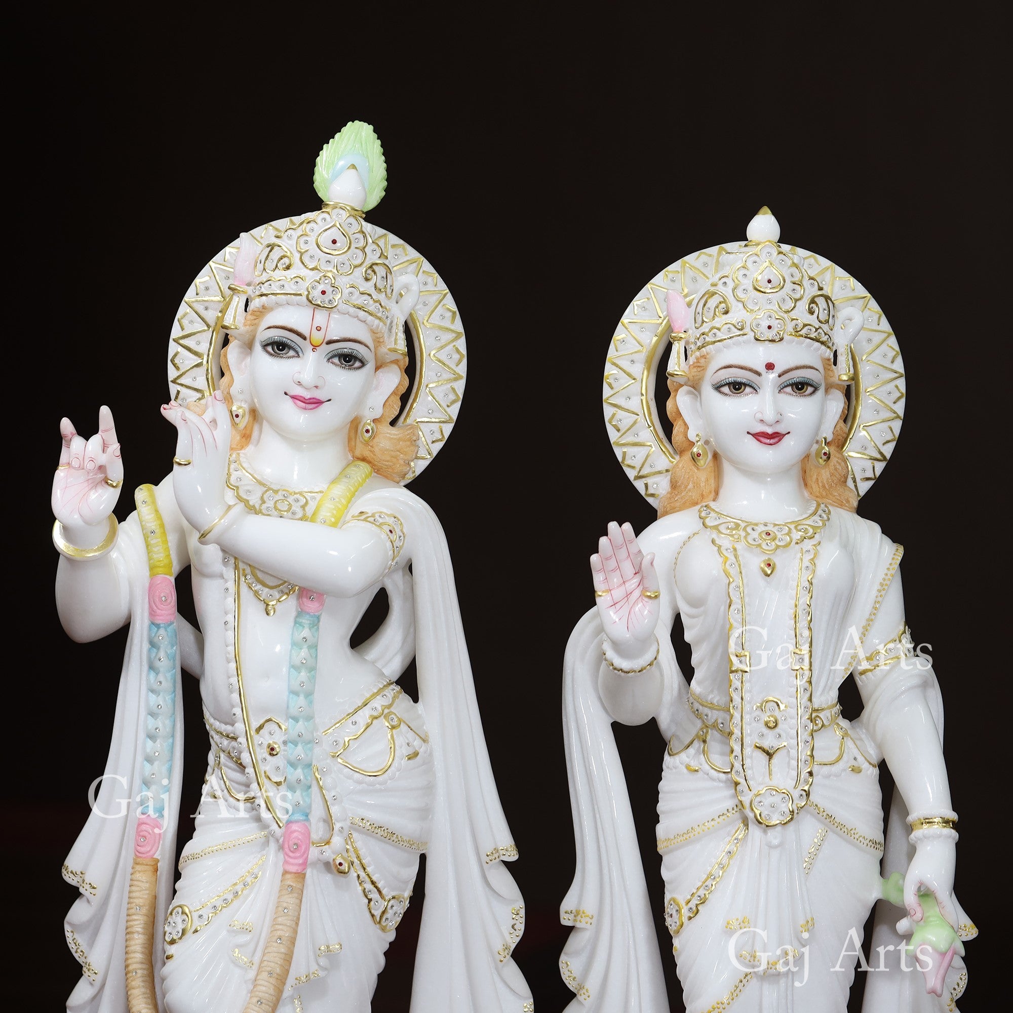 White Marble Radha Krishna Idol | 36 Inch