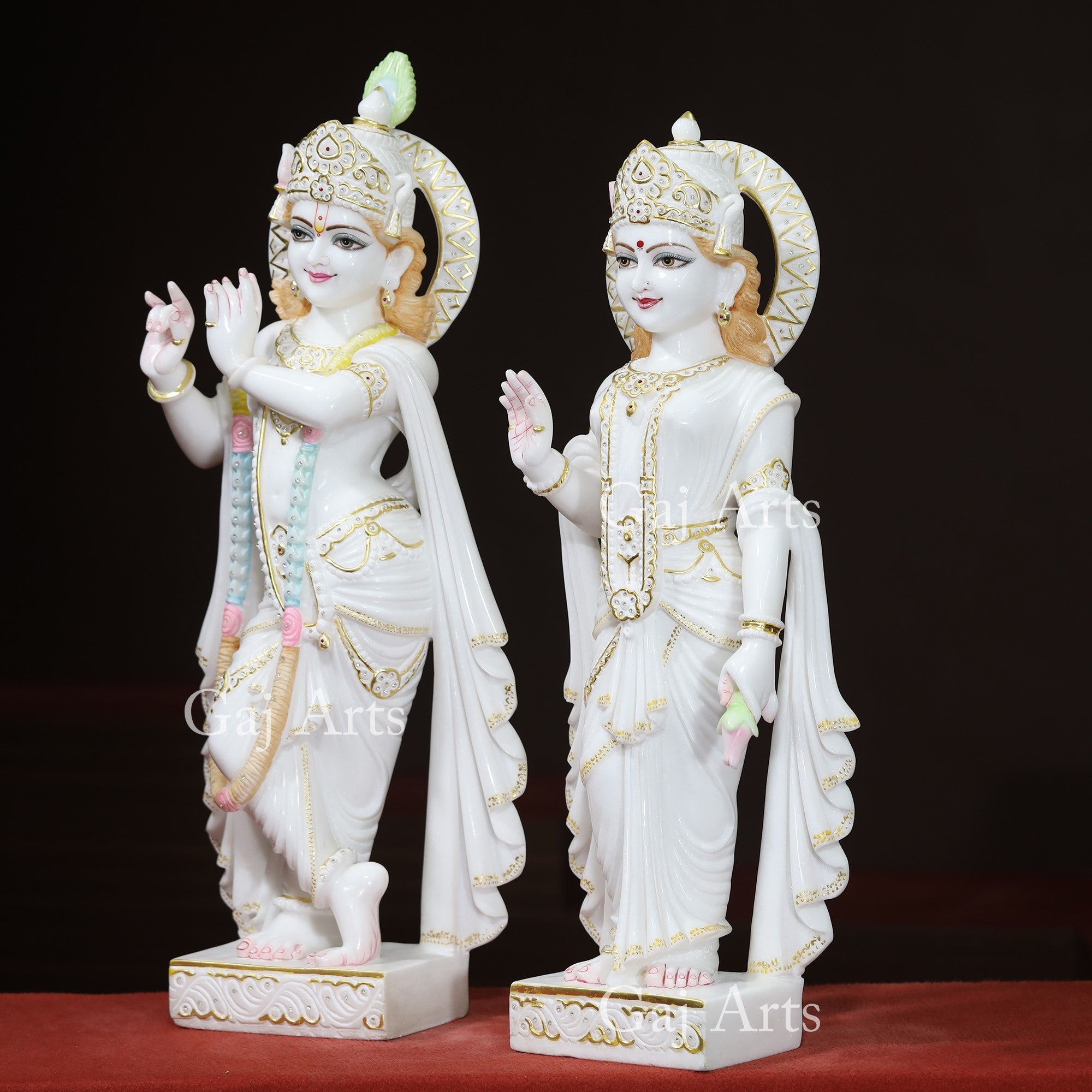 White Marble Radha Krishna Idol | 36 Inch