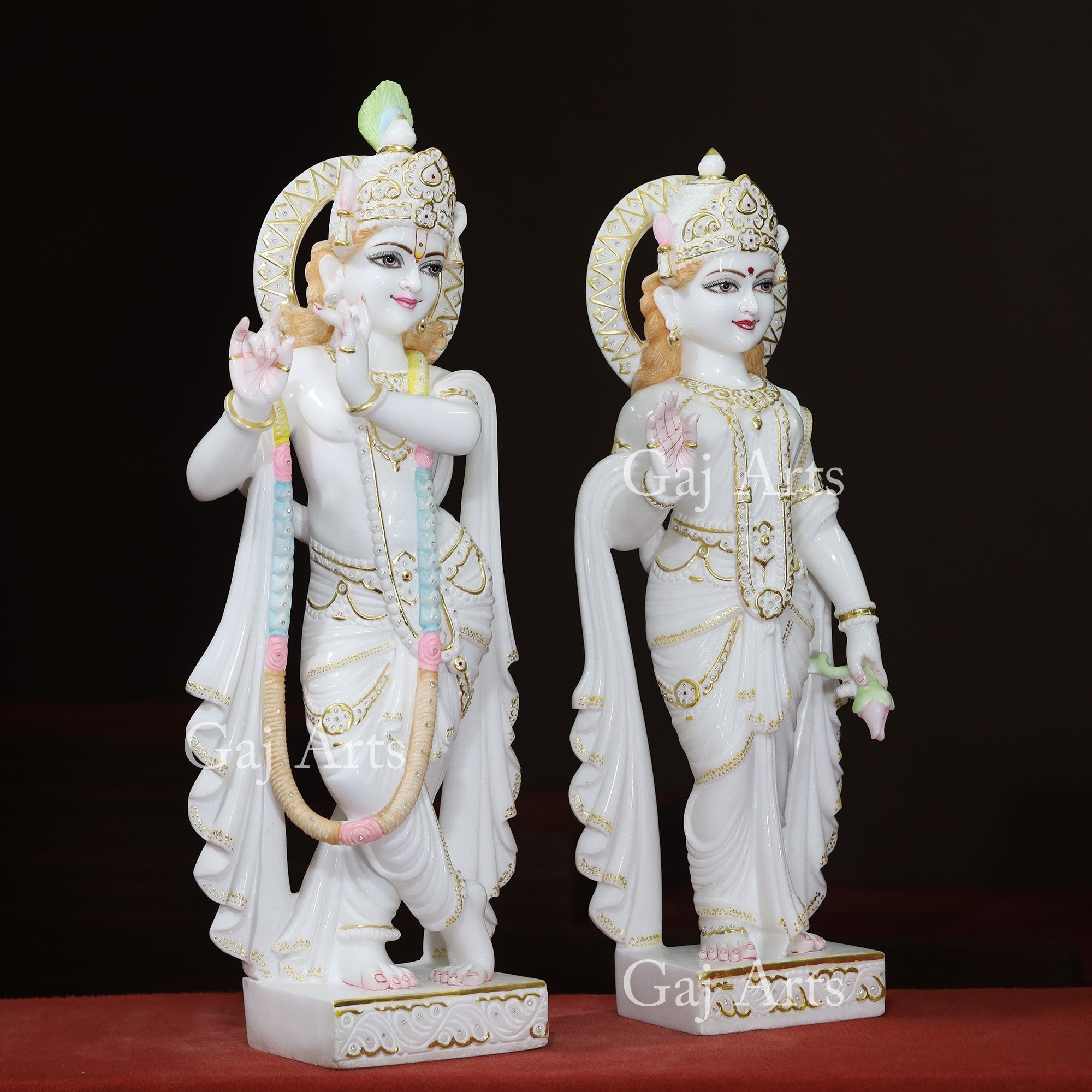 White Marble Radha Krishna Idol | 36 Inch