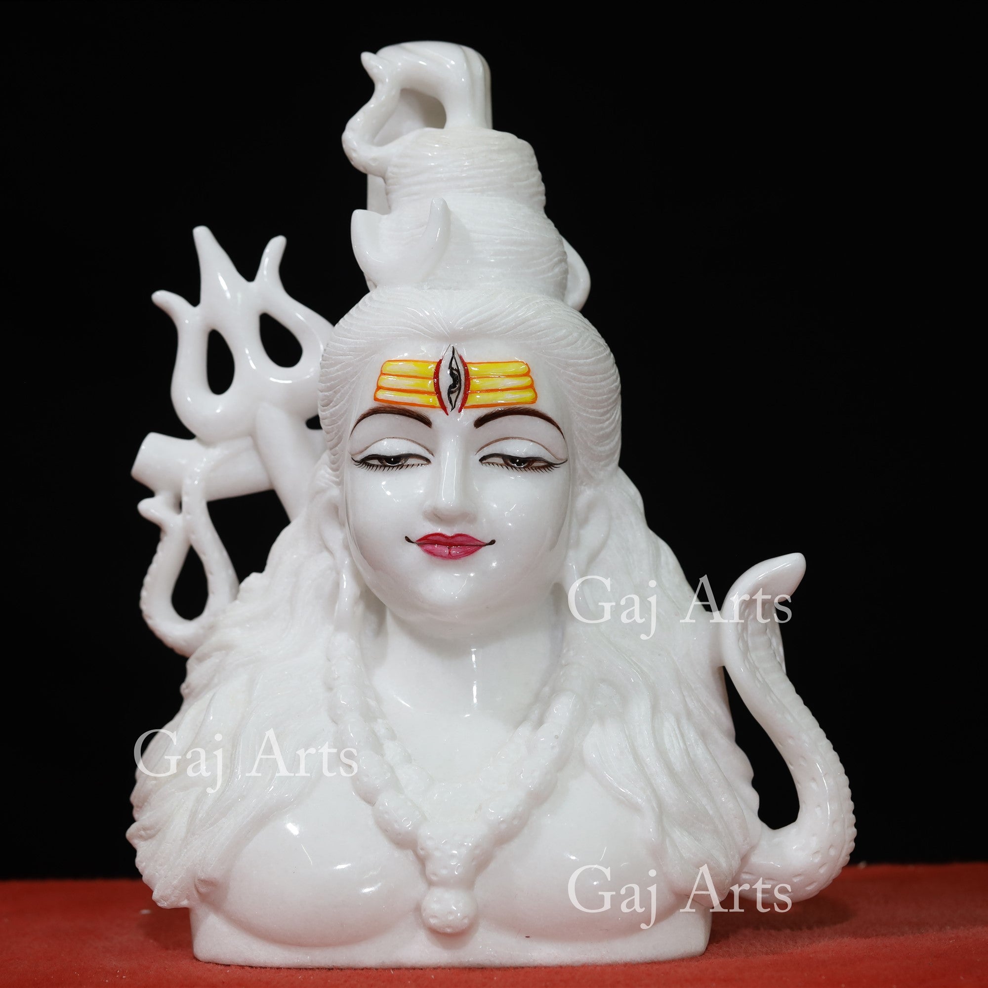 Super White Makrana Marble Shiva Bust | 15 Inch