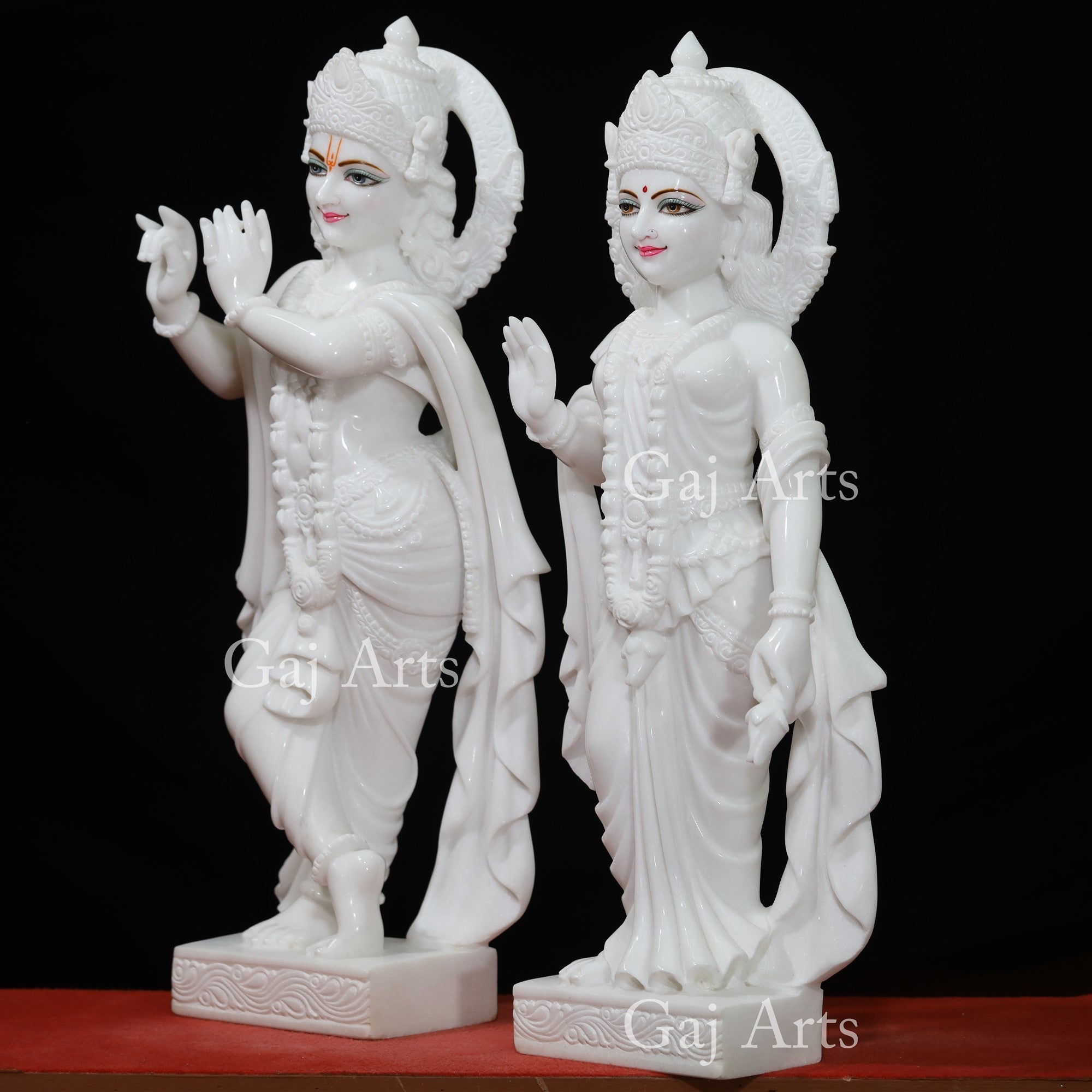 Super White Vietnam Marble Radha Krishna Idol | 30 Inch